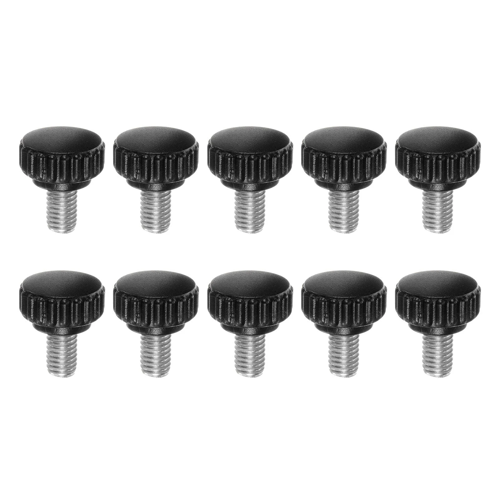 10pcs Knurled Clamping Knob Thumb Screws M8 x 12mm Metric Thread 22mm Matte Head