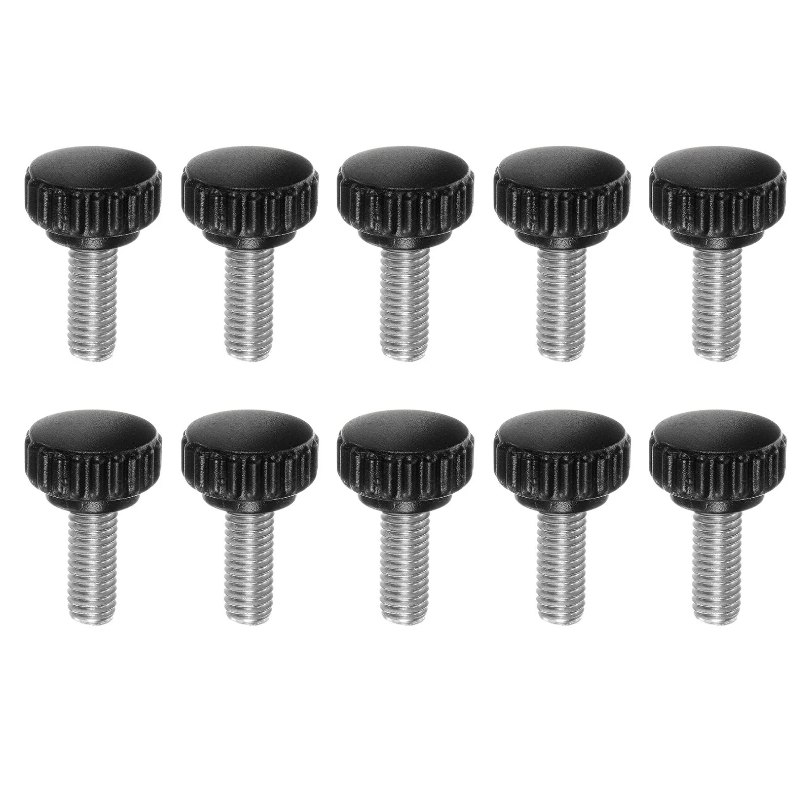 10pcs Knurled Clamping Knob Thumb Screws M8 x 20mm Metric Thread 22mm Matte Head