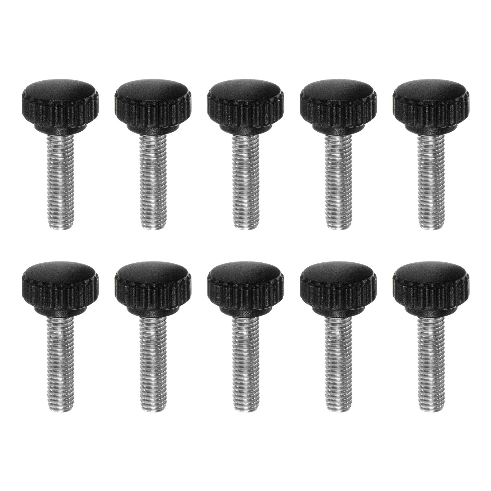 10pcs Knurled Clamping Knob Thumb Screws M8 x 30mm Metric Thread 22mm Matte Head