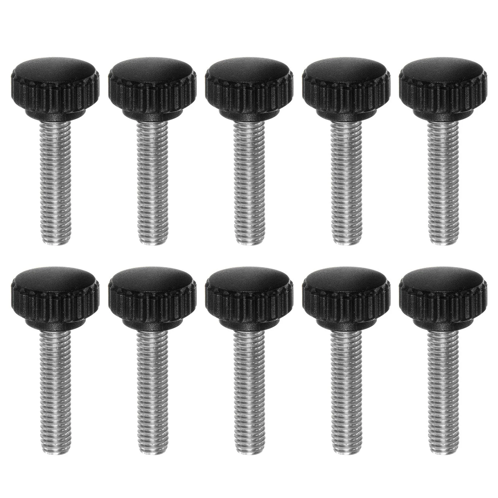 10pcs Knurled Clamping Knob Thumb Screws M8 x 35mm Metric Thread 22mm Matte Head