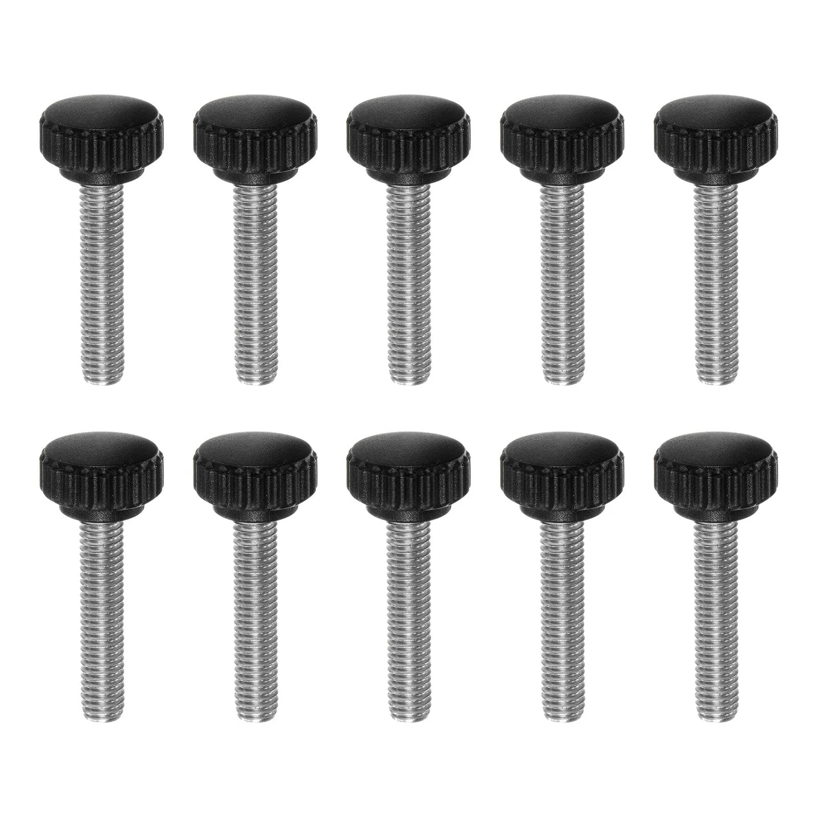 10pcs Knurled Clamping Knob Thumb Screws M8 x 40mm Metric Thread 22mm Matte Head
