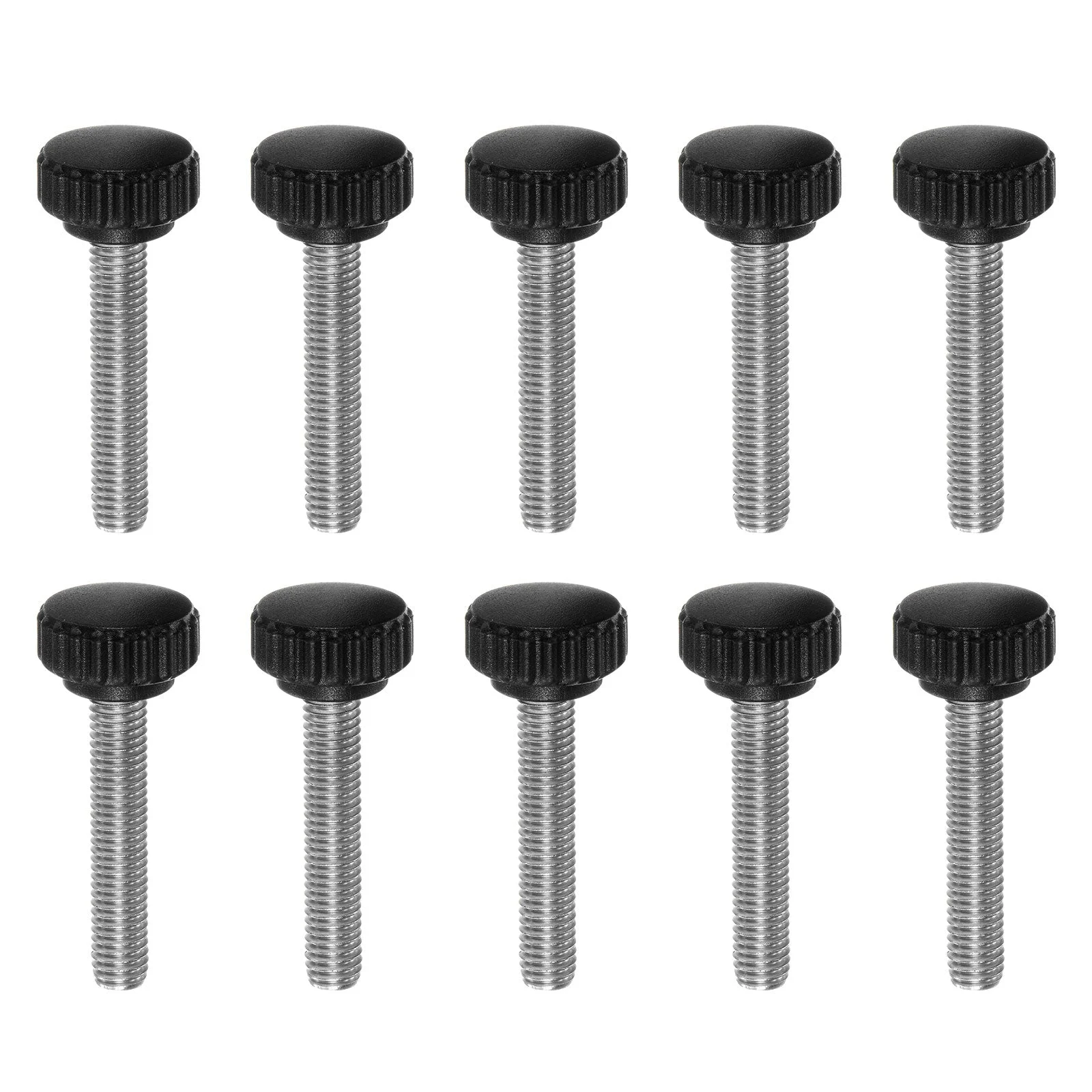10pcs Knurled Clamping Knob Thumb Screws M8 x 45mm Metric Thread 22mm Matte Head