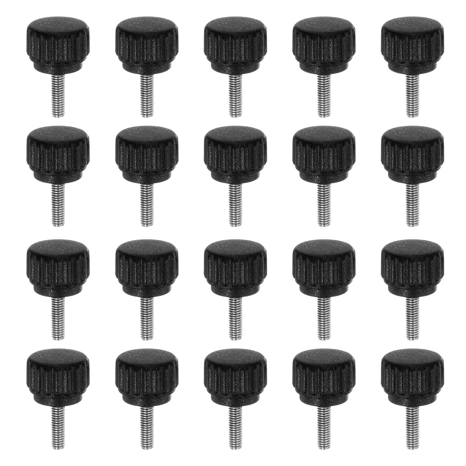 20pcs Knurled Clamping Knob Thumb Screws M3 x 10mm Metric Thread 13mm Matte Head