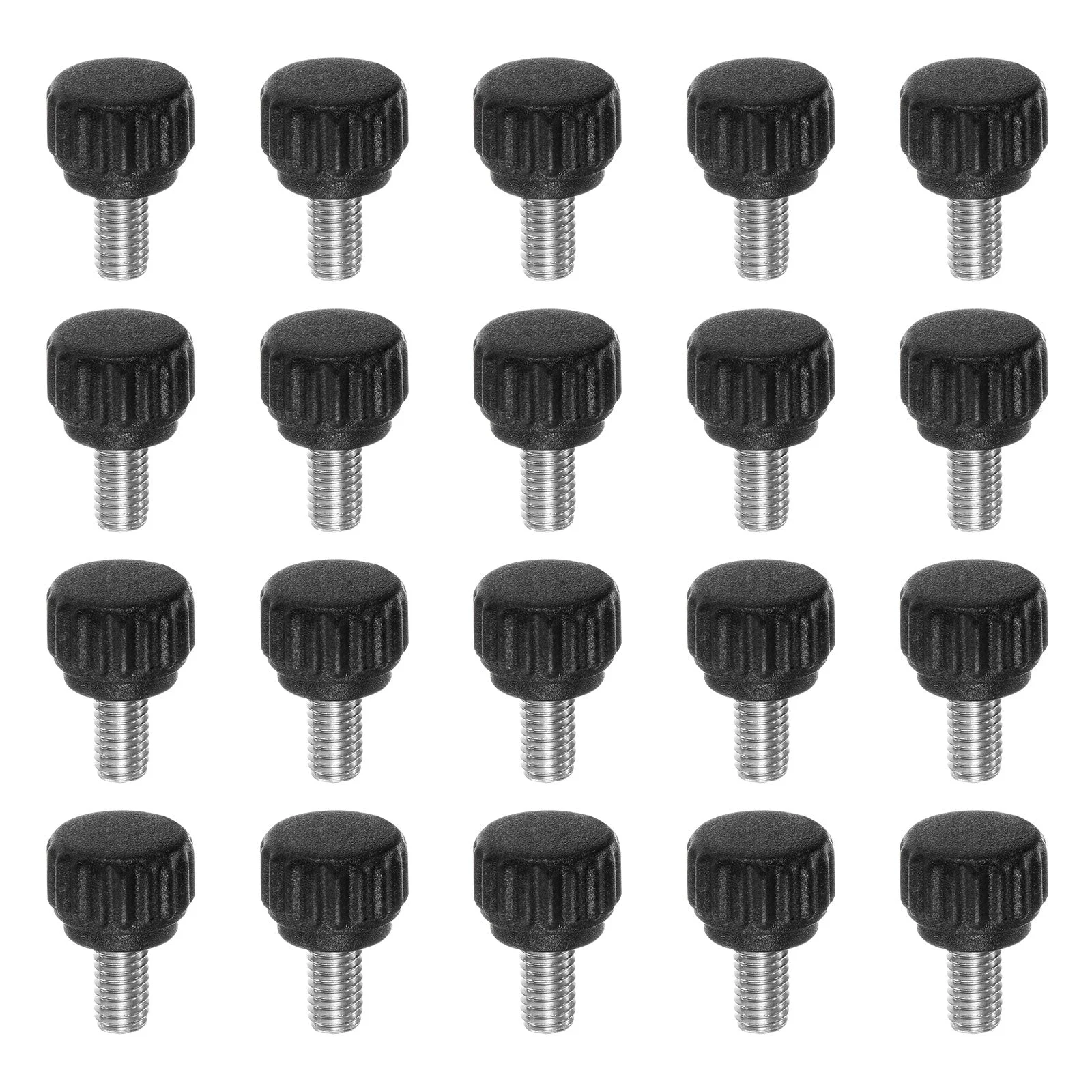 20pcs Knurled Clamping Knob Thumb Screws M5 x 8mm Metric Thread 13mm Matte Head