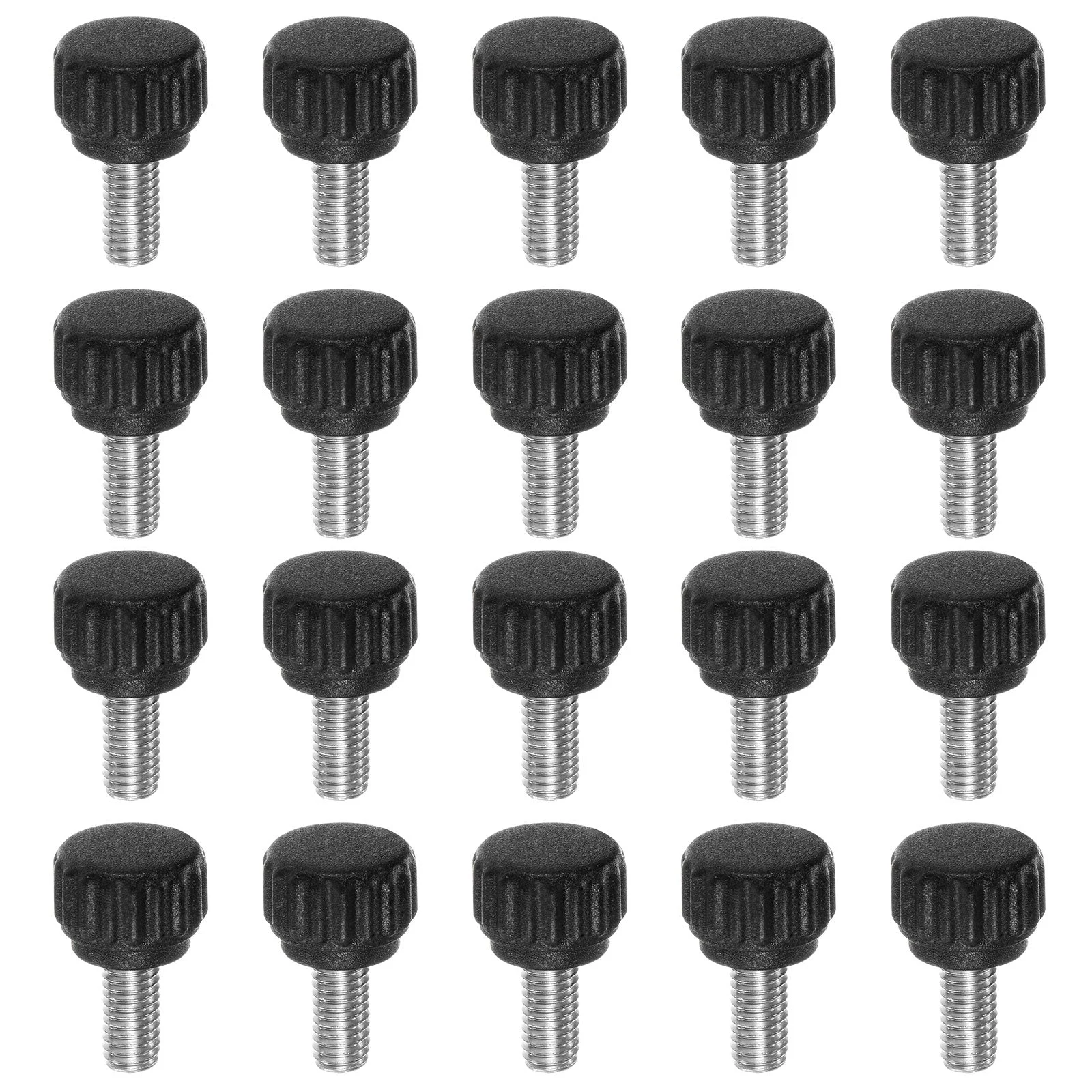 20pcs Knurled Clamping Knob Thumb Screws M5 x 10mm Metric Thread 13mm Matte Head