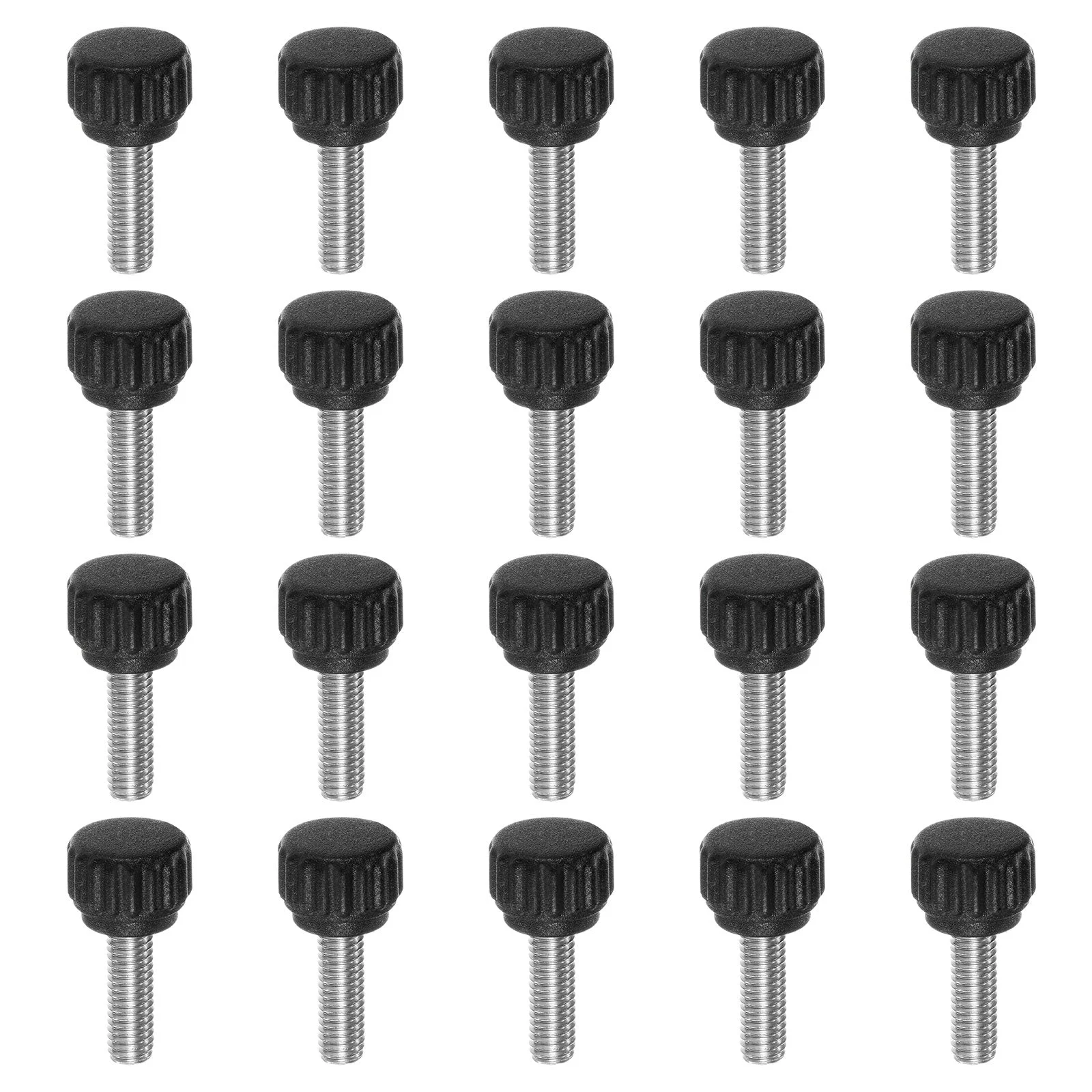20pcs Knurled Clamping Knob Thumb Screws M5 x 16mm Metric Thread 13mm Matte Head