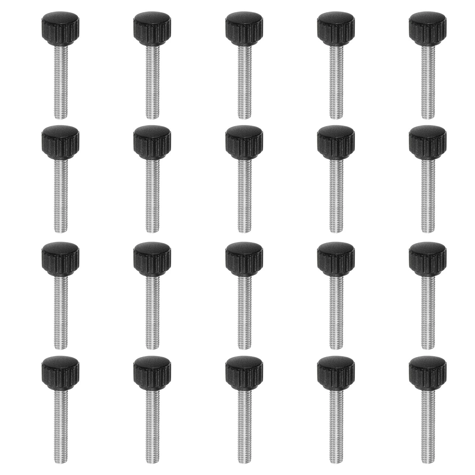 20pcs Knurled Clamping Knobs Thumb Screws M6 x 35mm Metric Thread 16mm Head