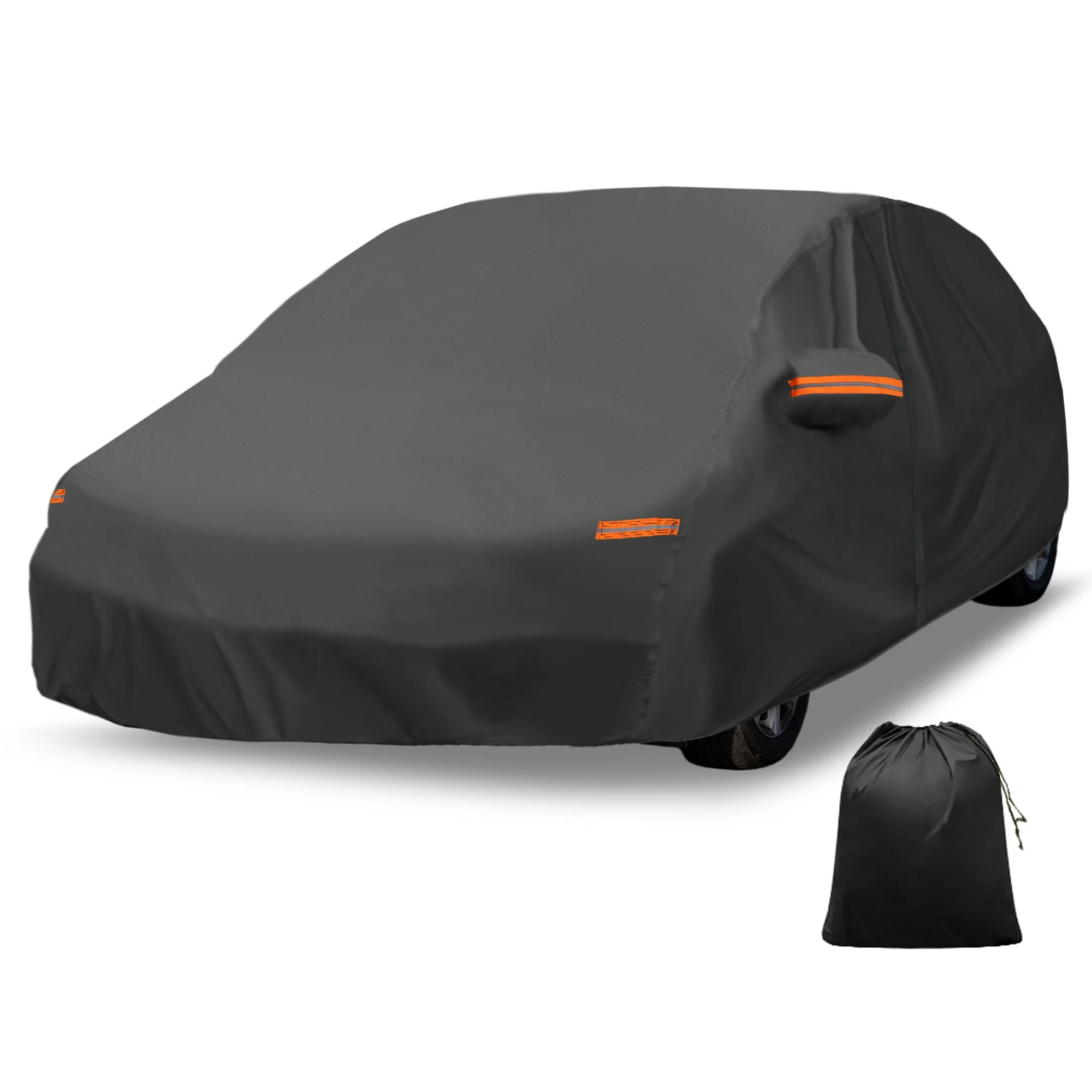 Car Cover Outdoor Waterproof Sun Rain Snow Hail Protection with Left Side Zipper 210D-PU for Volvo V60 Wagon