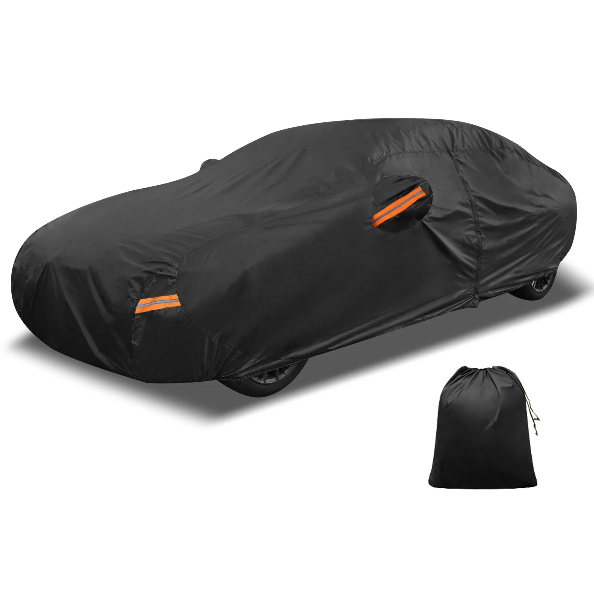 Car Cover Outdoor Waterproof Sun Rain Snow Hail Protection with Left Side Door Zipper 210D-PU for Kia Rio Sedan