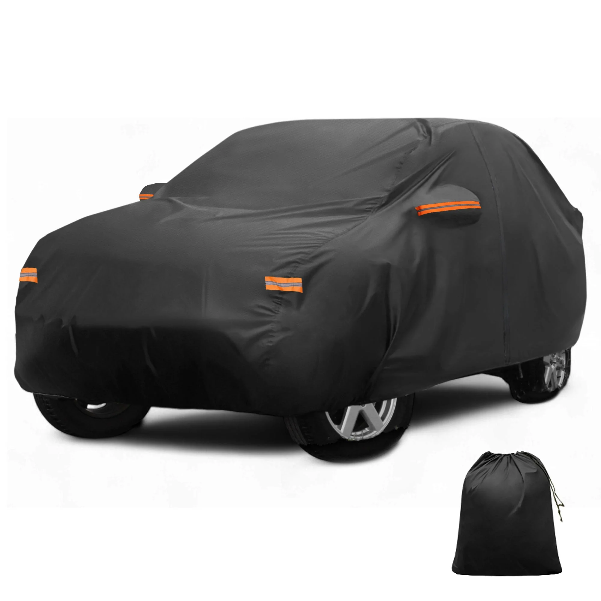 Car Cover Outdoor Waterproof Sun Rain Snow Hail Protection with Left Side Door Zipper Aluminum Film for Volvo XC90