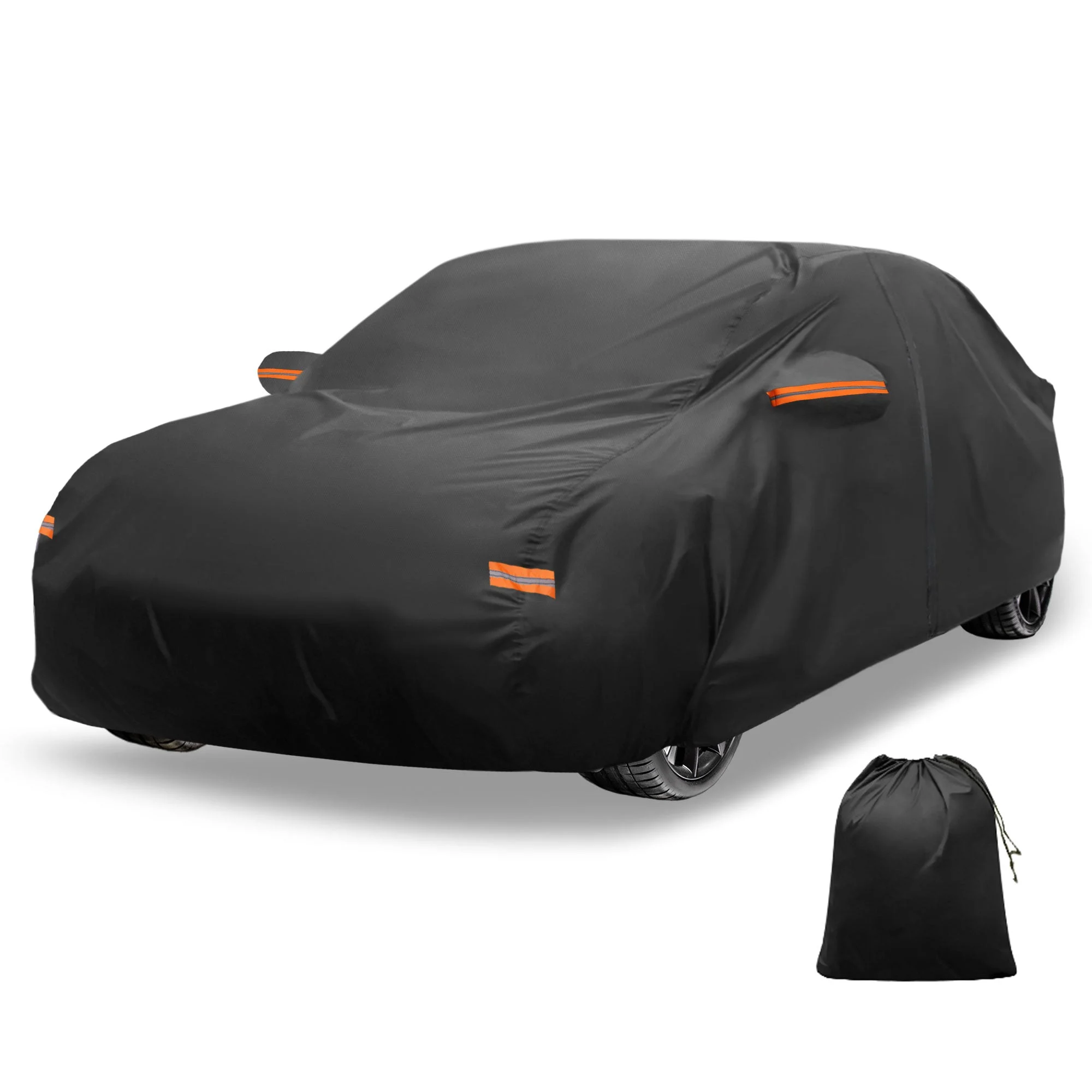 Car Cover Outdoor Waterproof Sun Rain Snow Hail Protection with Left Side Door Zipper Aluminum Film for Volvo S90 EST Sedan