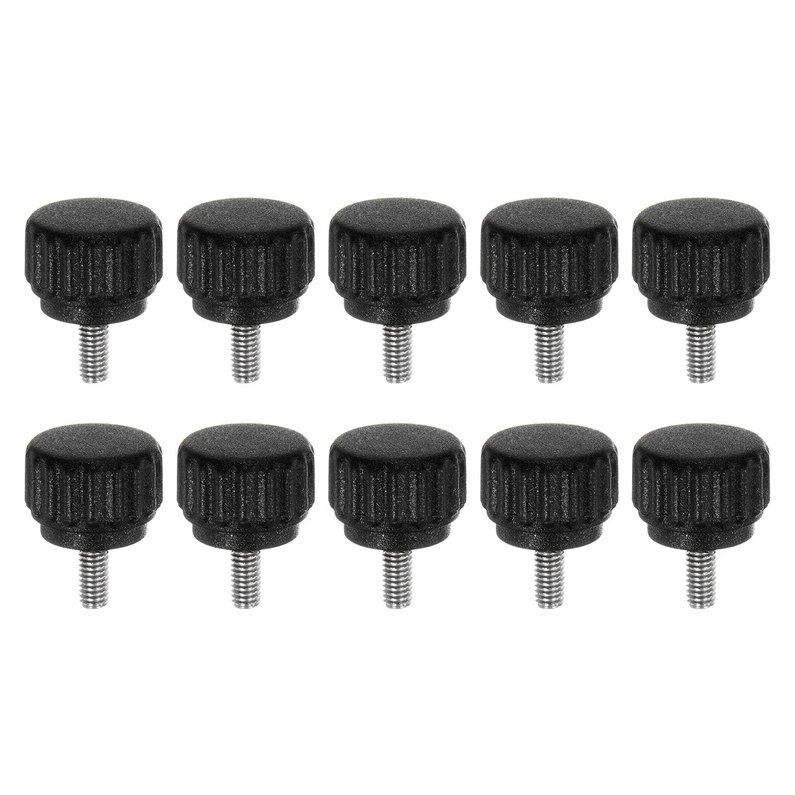 10pcs Knurled Clamping Knob Thumb Screws M3 x 6mm Metric Thread 13mm Matte Head