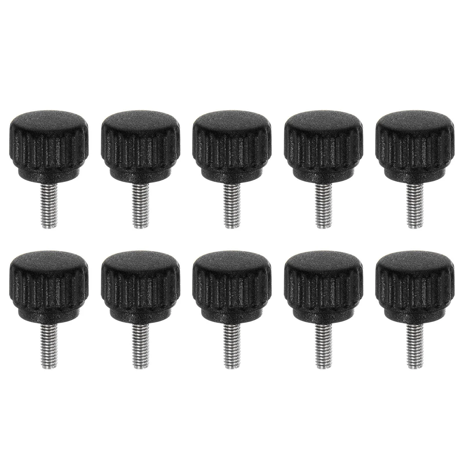 10pcs Knurled Clamping Knob Thumb Screws M3 x 8mm Metric Thread 13mm Matte Head