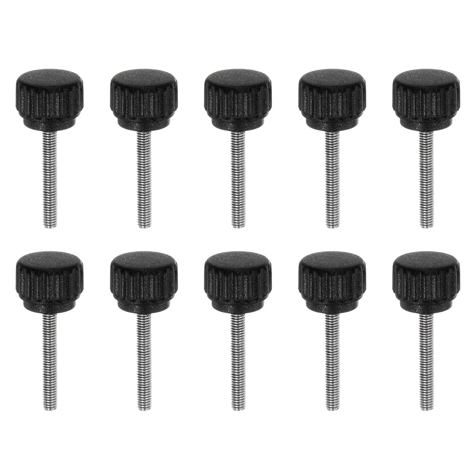 10pcs Knurled Clamping Knob Thumb Screws M3 x 20mm Metric Thread 13mm Matte Head