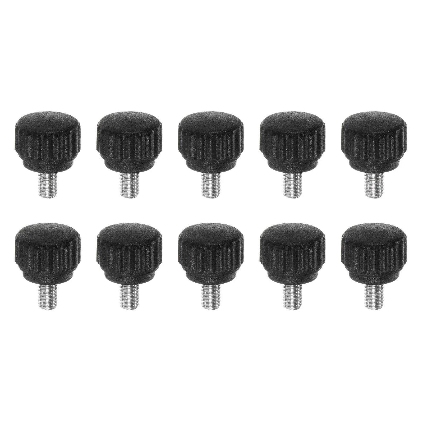10pcs Knurled Clamping Knob Thumb Screws M4 x 6mm Metric Thread 13mm Matte Head