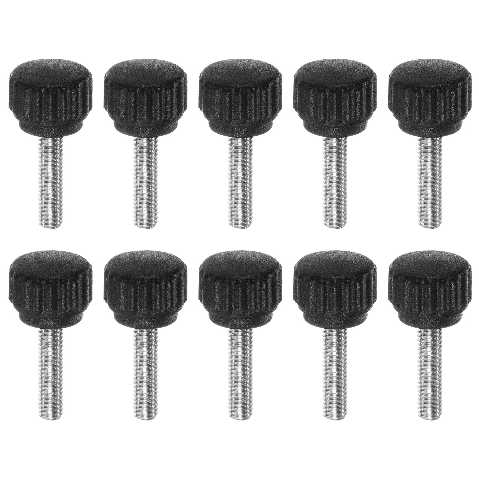 10pcs Knurled Clamping Knob Thumb Screws M4 x 16mm Metric Thread 13mm Matte Head