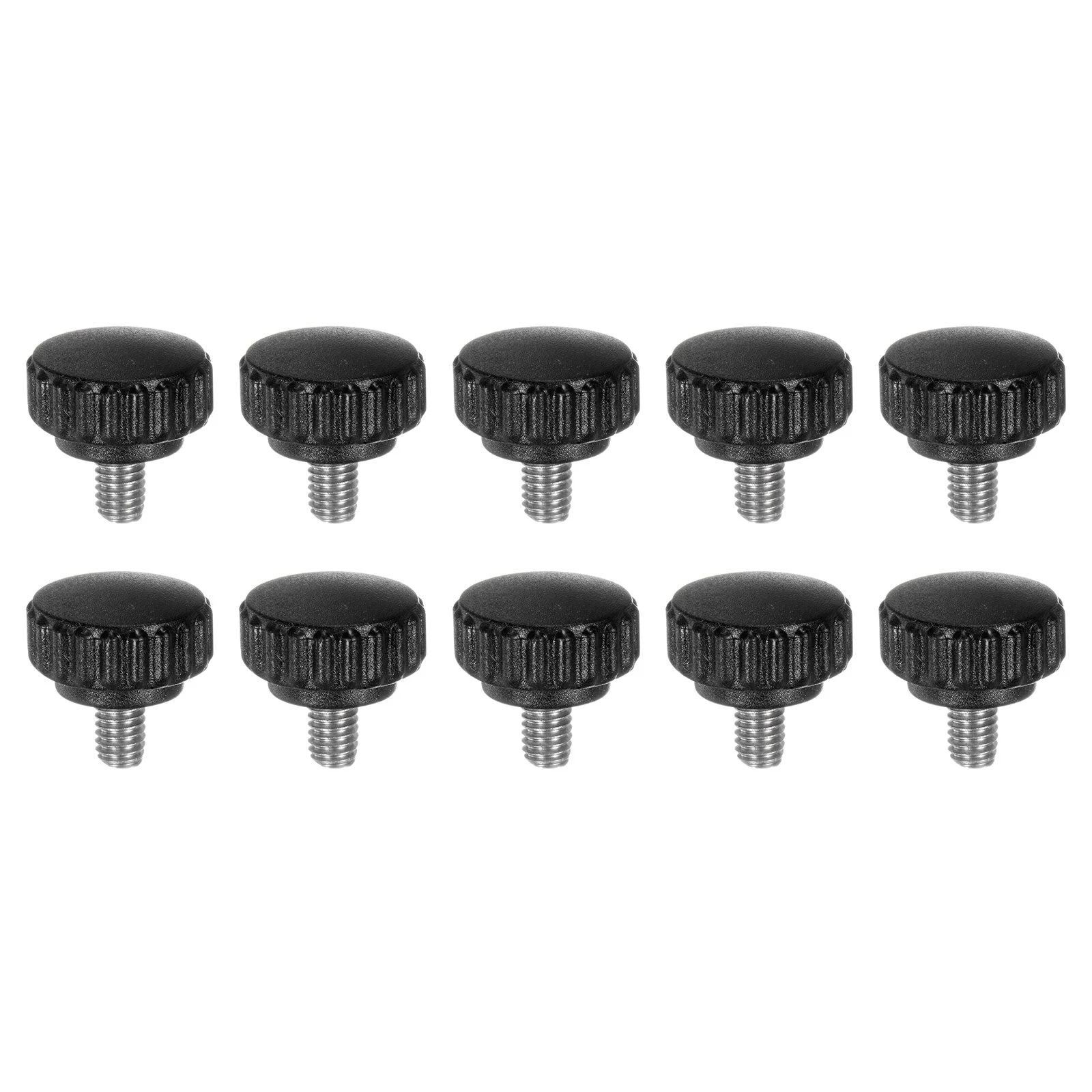 10pcs Knurled Clamping Knob Thumb Screws M6 x 8mm Metric Thread 22mm Matte Head