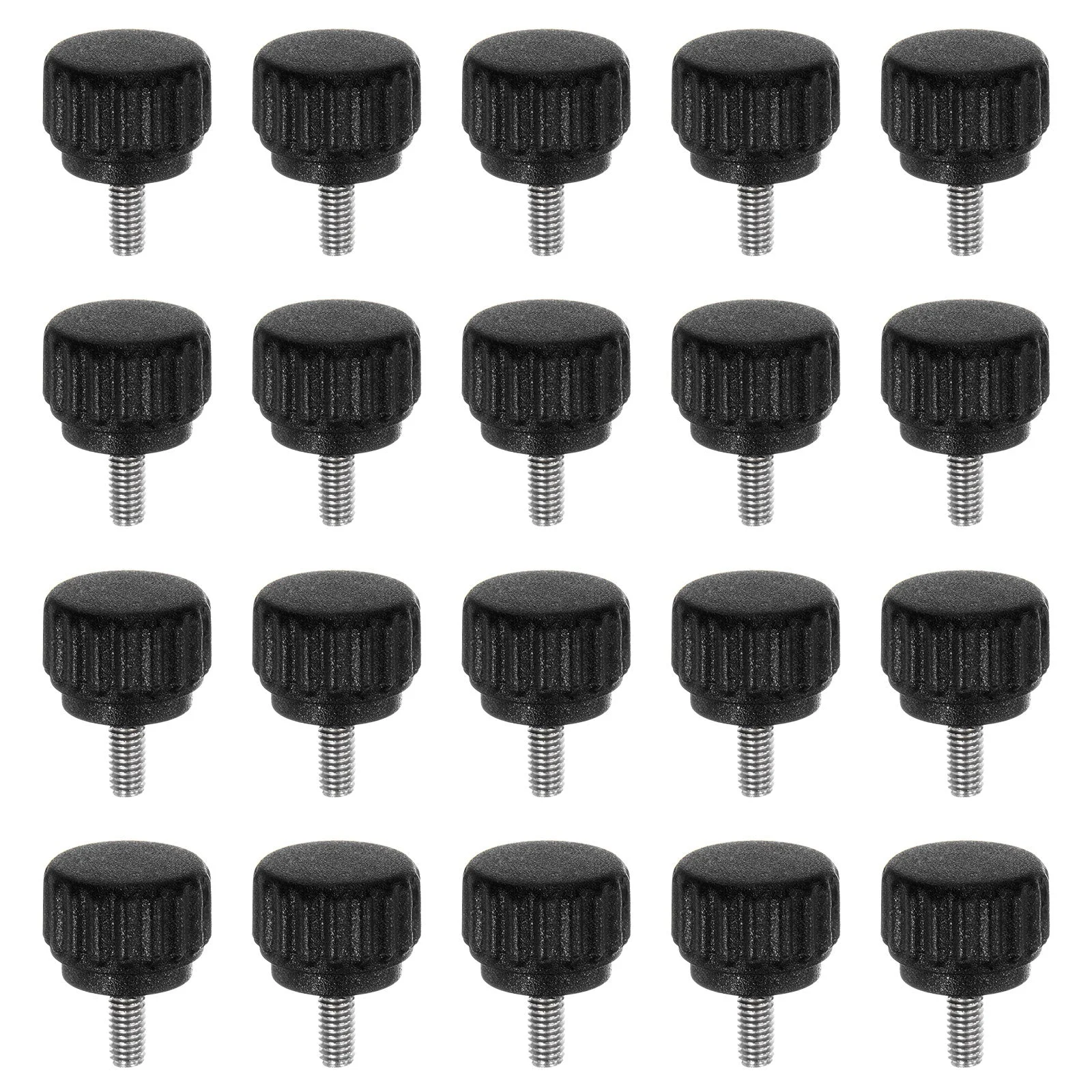 20pcs Knurled Clamping Knob Thumb Screws M3 x 6mm Metric Thread 13mm Matte Head