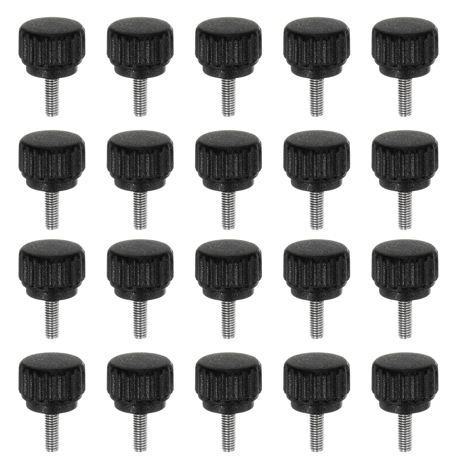 20pcs Knurled Clamping Knob Thumb Screws M3 x 8mm Metric Thread 13mm Matte Head