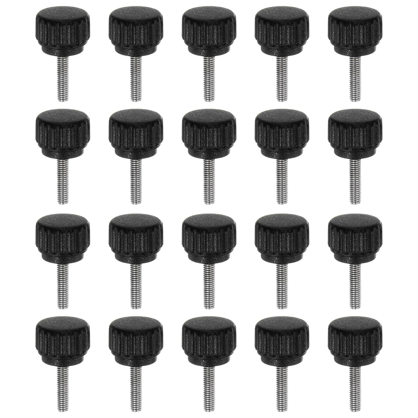 20pcs Knurled Clamping Knob Thumb Screws M3 x 12mm Metric Thread 13mm Matte Head