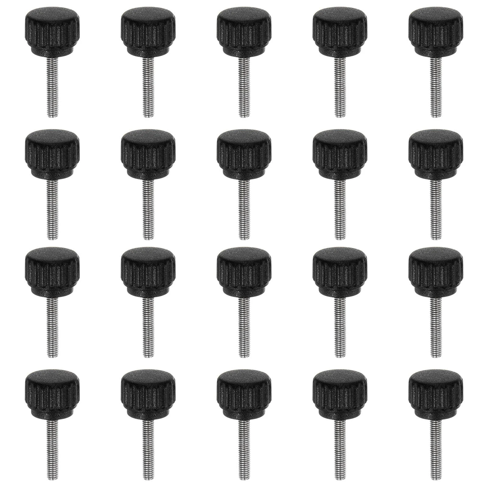 20pcs Knurled Clamping Knob Thumb Screws M3 x 16mm Metric Thread 13mm Matte Head