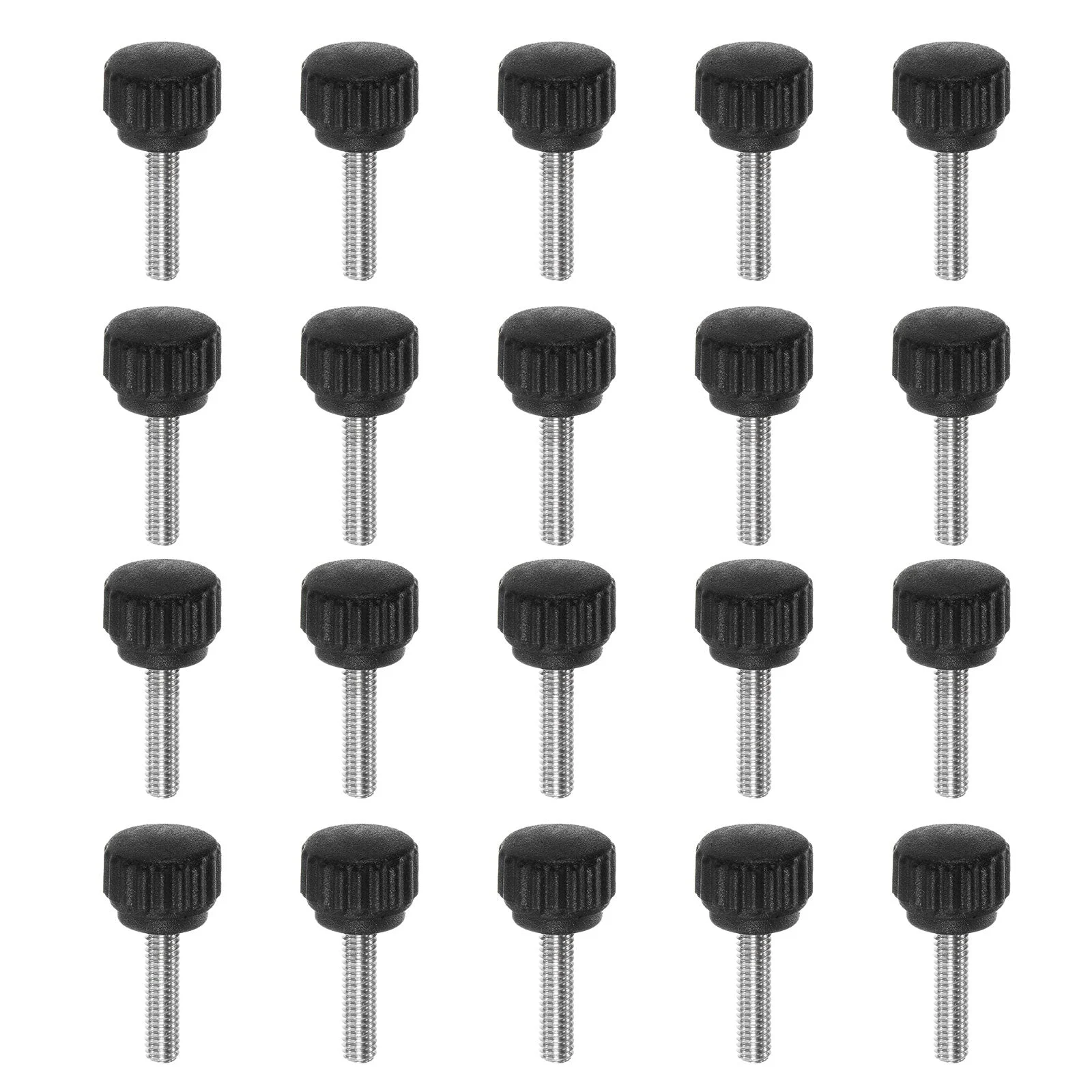 20pcs Knurled Clamping Knob Thumb Screws M4 x 16mm Metric Thread 13mm Matte Head