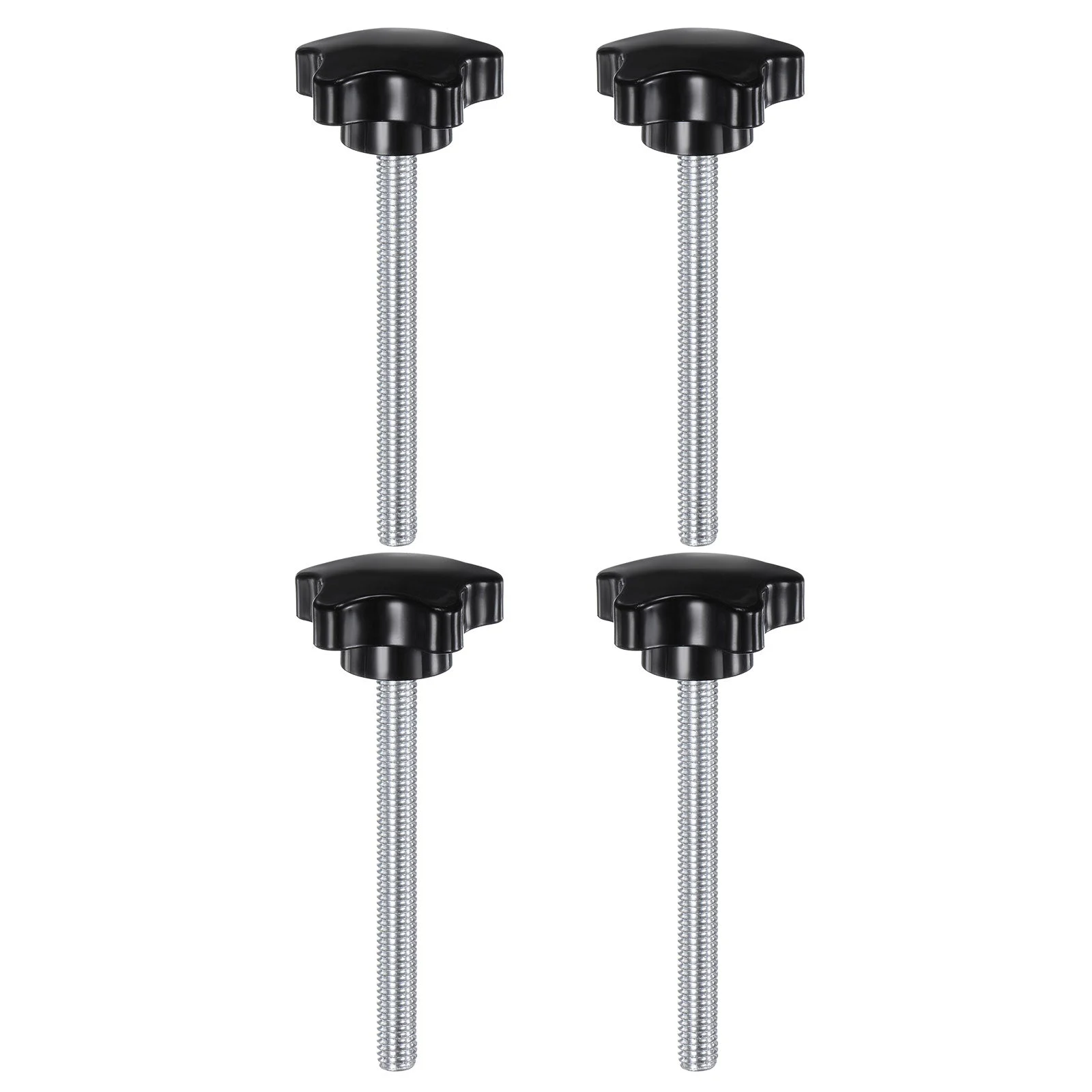 4pcs Star Clamping Knobs M8 x 90mm Metric Thread 39mm 5-Star Head Thumb Screws