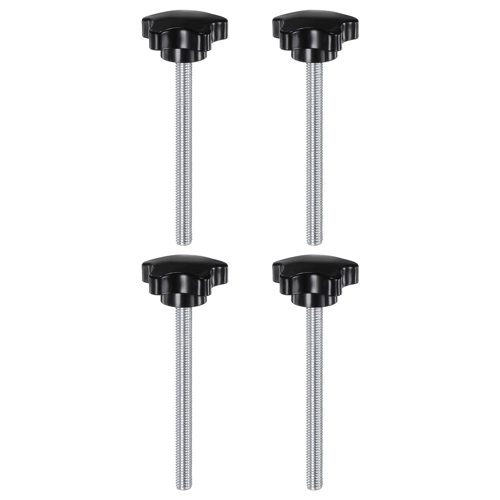 4pcs Star Clamping Knobs M8 x 100mm Metric Thread 39mm 5-Star Head Thumb Screws
