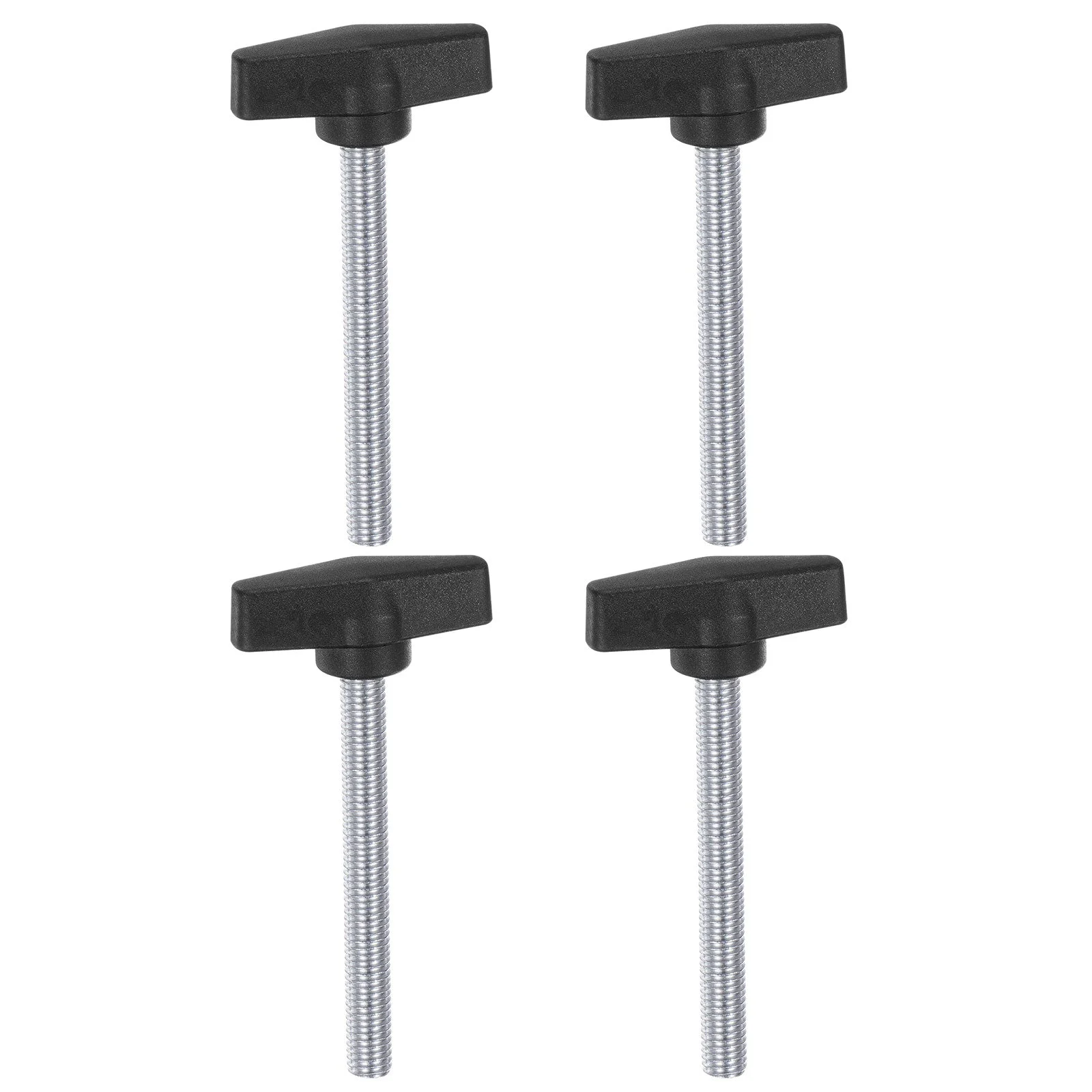 4pcs Tee Wing Knobs M10 x 70mm Metric Male Threaded Stud 55mm T Head Plastic Knob Handles Thumb Screws Hand Clamping Tightening Knob Grip Thumbscrew, Black