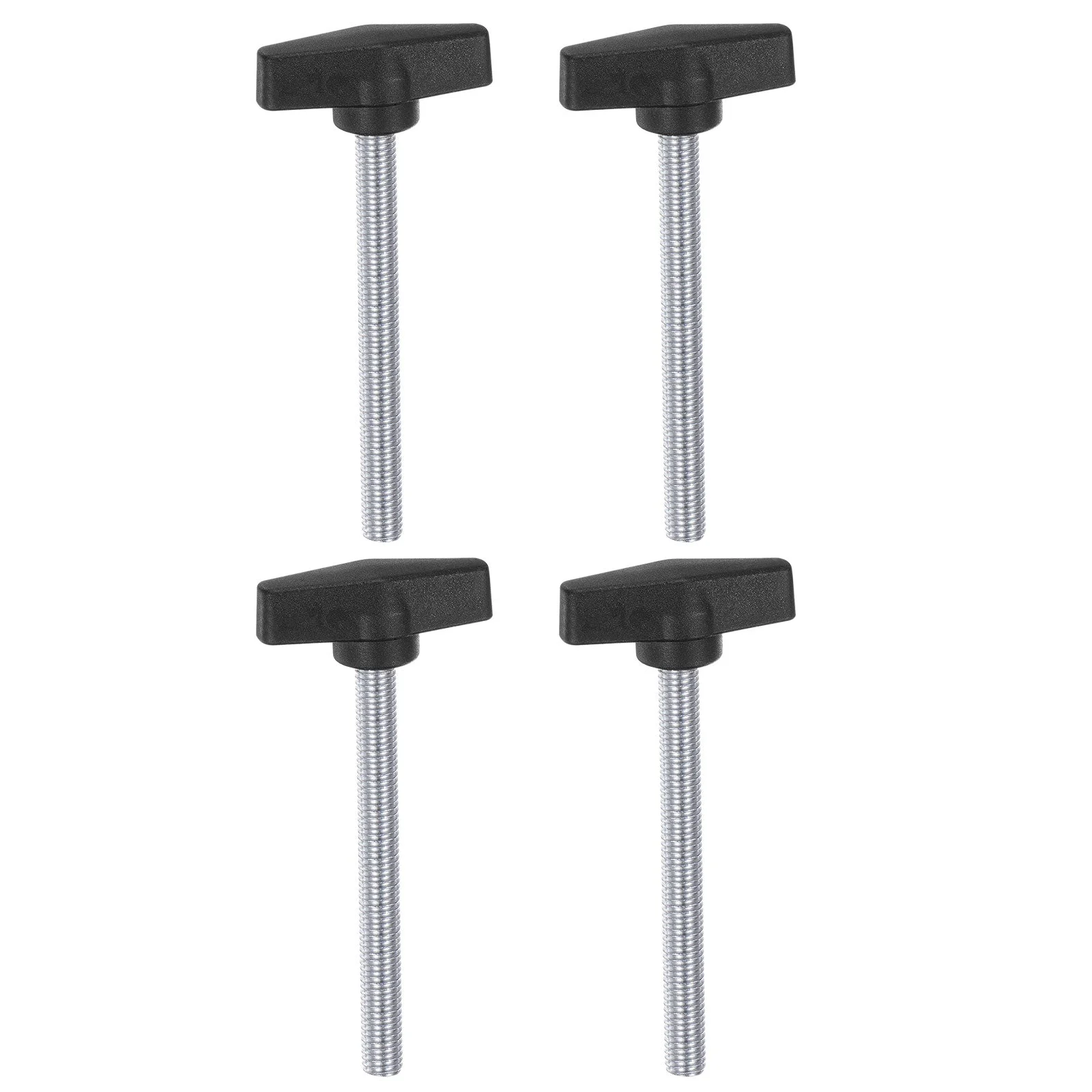 4pcs Tee Wing Knobs M10 x 80mm Metric Male Threaded Stud 55mm T Head Plastic Knob Handles Thumb Screws Hand Clamping Tightening Knob Grip Thumbscrew, Black