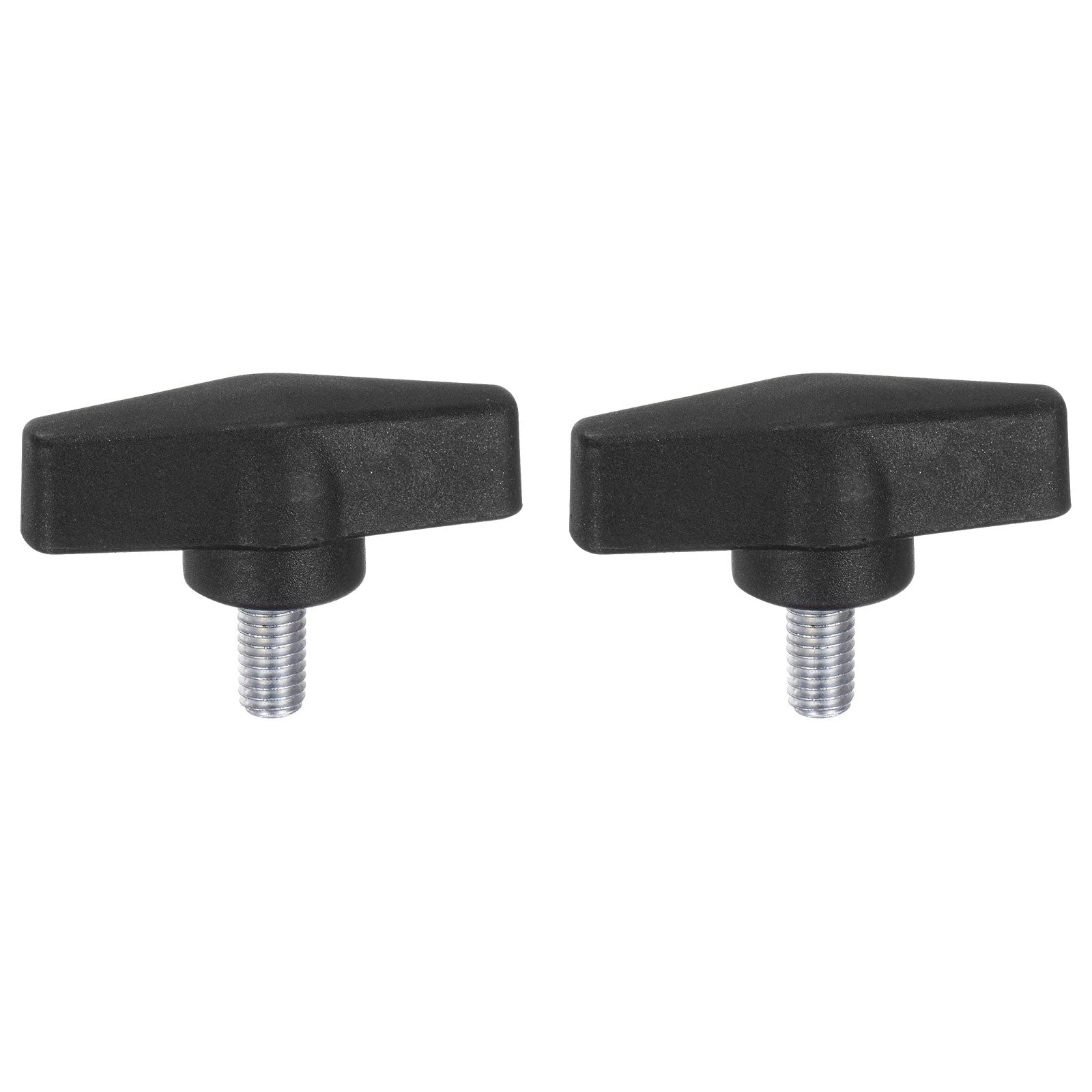 2pcs Tee Wing Knobs M8 x 16mm Metric Male Threaded Stud 55mm T Head Plastic Knob Handles Thumb Screws Hand Clamping Tightening Knob Grip Thumbscrew, Black
