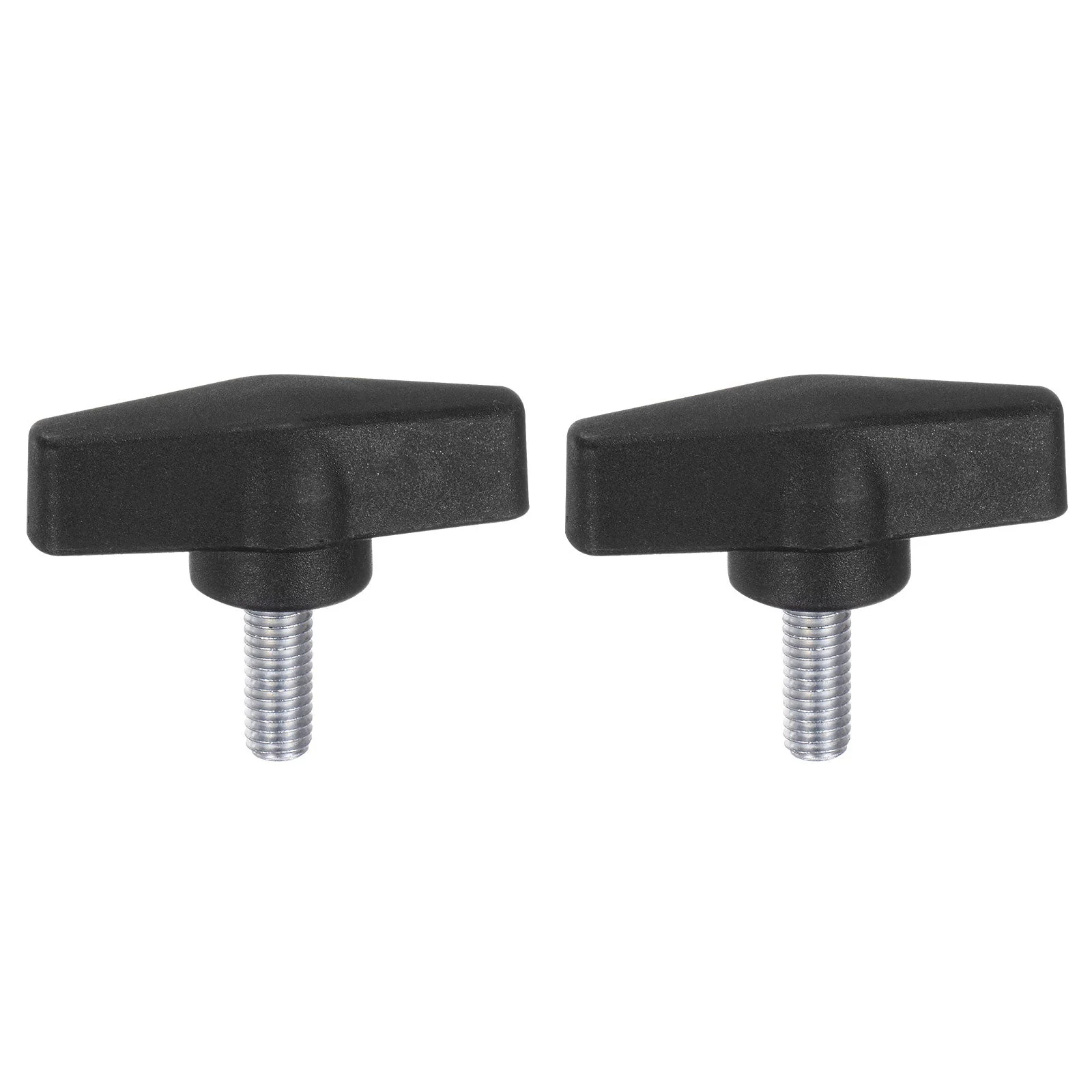 2pcs Tee Wing Knobs M8 x 20mm Metric Male Threaded Stud 55mm T Head Plastic Knob Handles Thumb Screws Hand Clamping Tightening Knob Grip Thumbscrew, Black