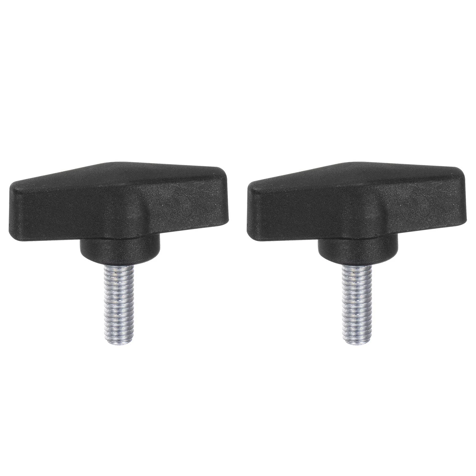 2pcs Tee Wing Knobs M8 x 25mm Metric Male Threaded Stud 55mm T Head Plastic Knob Handles Thumb Screws Hand Clamping Tightening Knob Grip Thumbscrew, Black