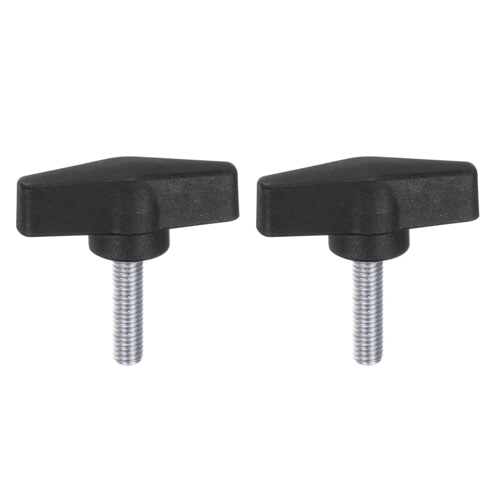 2pcs Tee Wing Knobs M8 x 30mm Metric Male Threaded Stud 55mm T Head Plastic Knob Handles Thumb Screws Hand Clamping Tightening Knob Grip Thumbscrew, Black