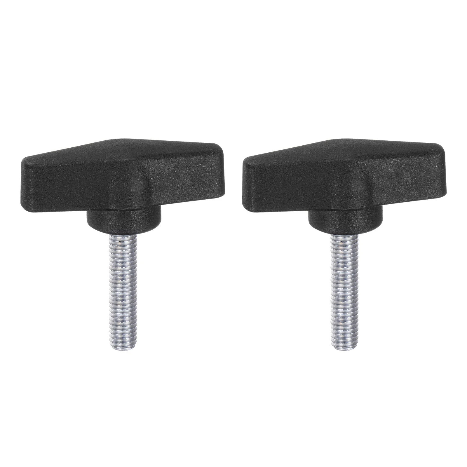 2pcs Tee Wing Knobs M8 x 35mm Metric Male Threaded Stud 55mm T Head Plastic Knob Handles Thumb Screws Hand Clamping Tightening Knob Grip Thumbscrew, Black