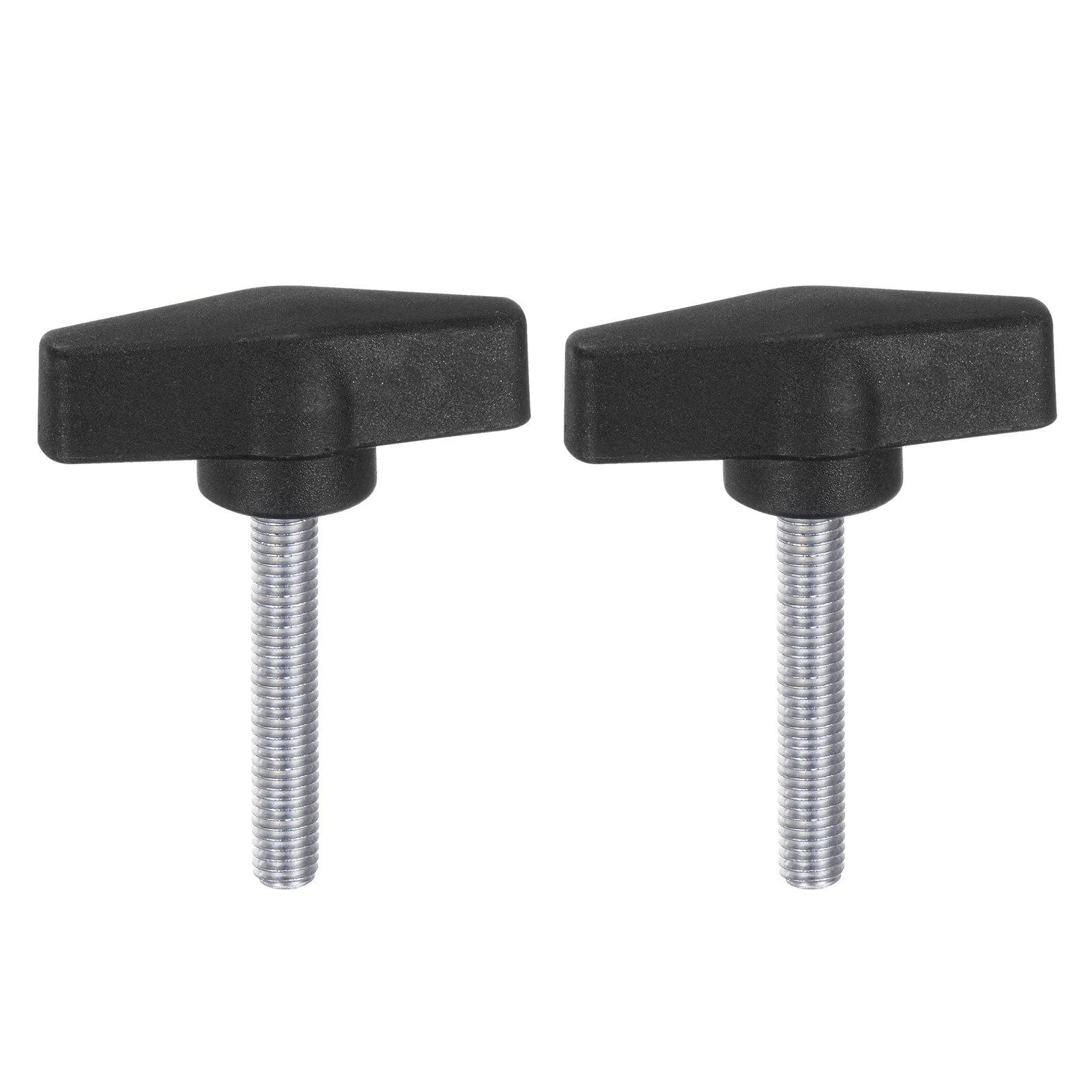2pcs Tee Wing Knobs M8 x 45mm Metric Male Threaded Stud 55mm T Head Plastic Knob Handles Thumb Screws Hand Clamping Tightening Knob Grip Thumbscrew, Black