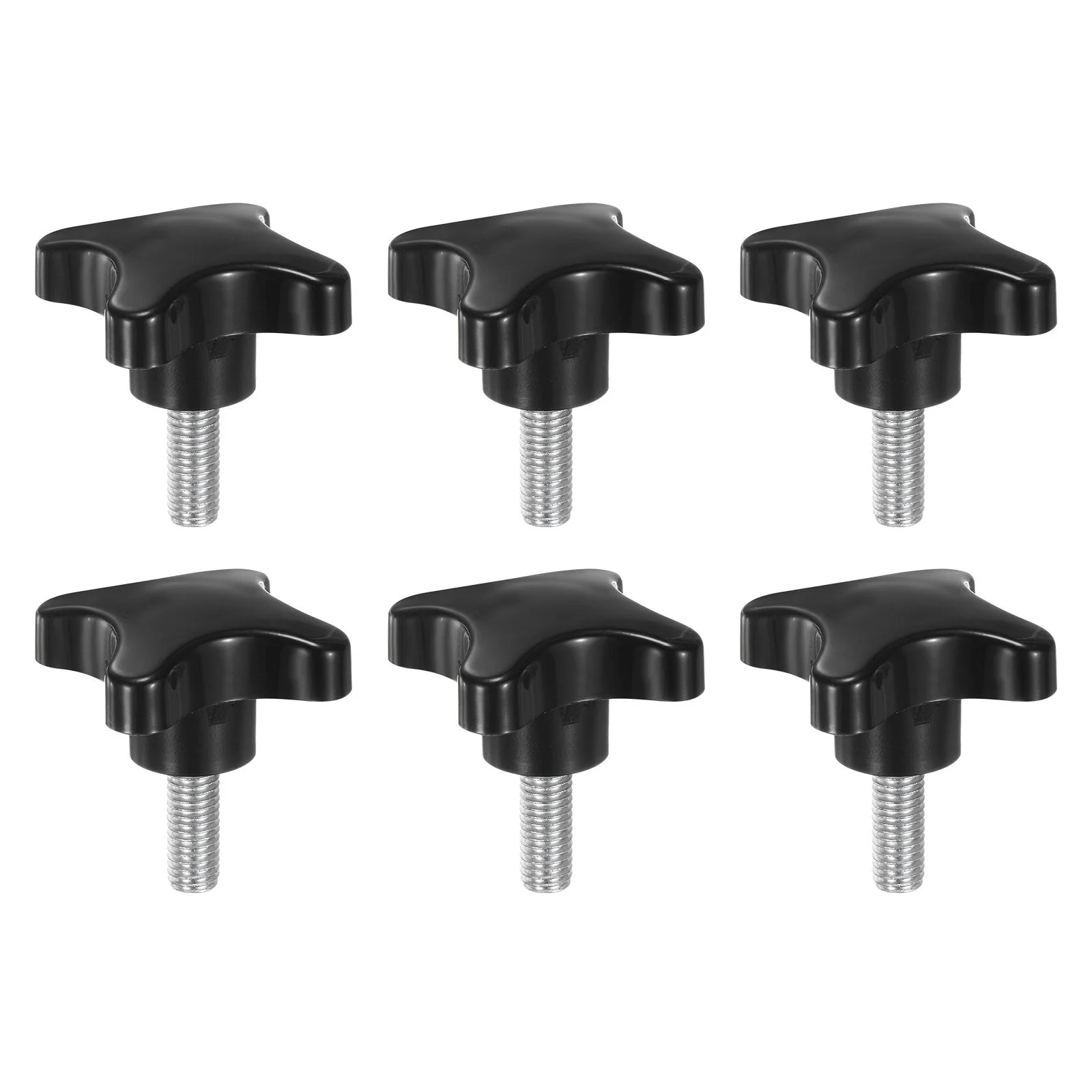 6pcs Star Knob M10 x 25mm Metric Threaded Stud 60mm 4-Point Head Clamping Screws
