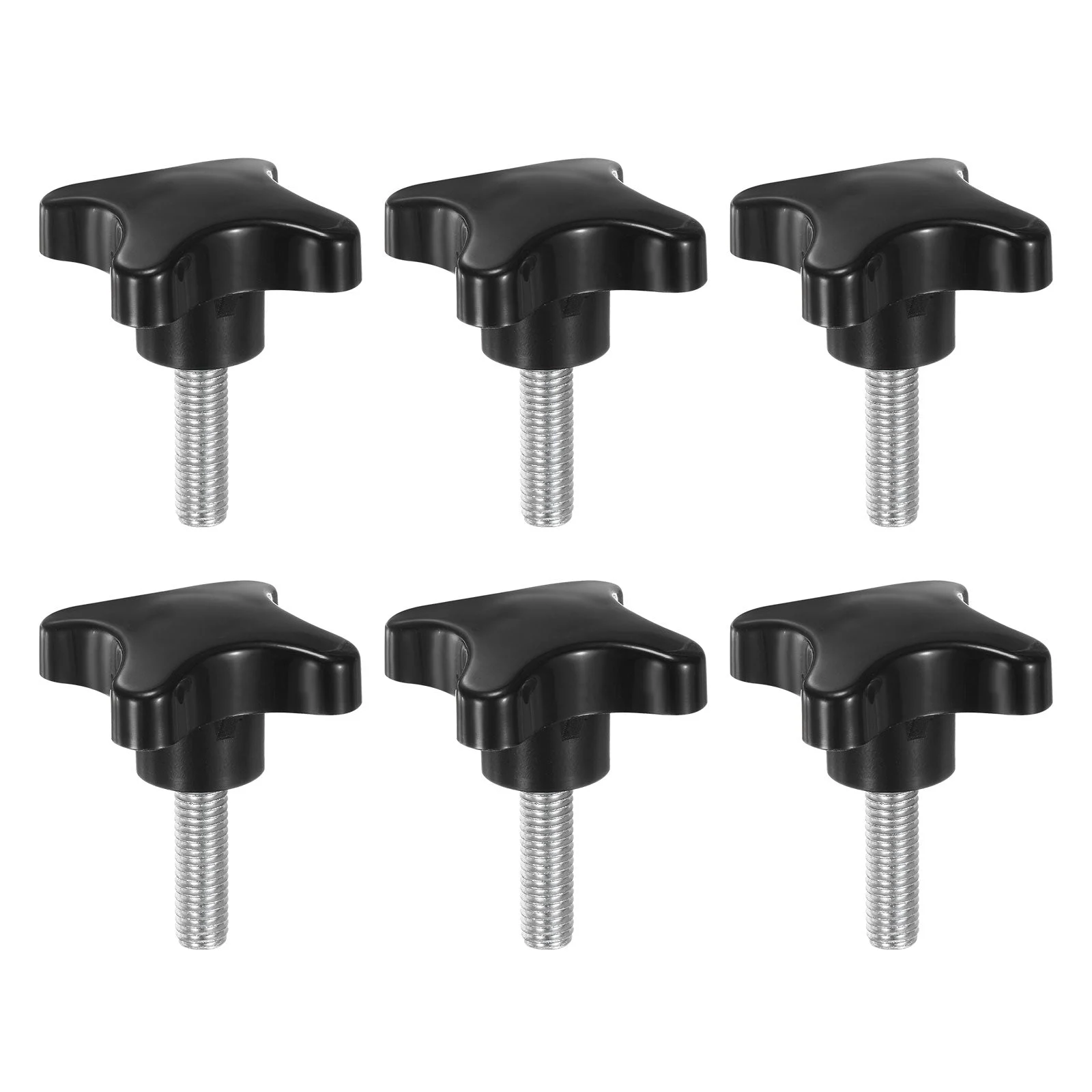 6pcs Star Knob M10 x 30mm Metric Threaded Stud 60mm 4-Point Head Clamping Screws