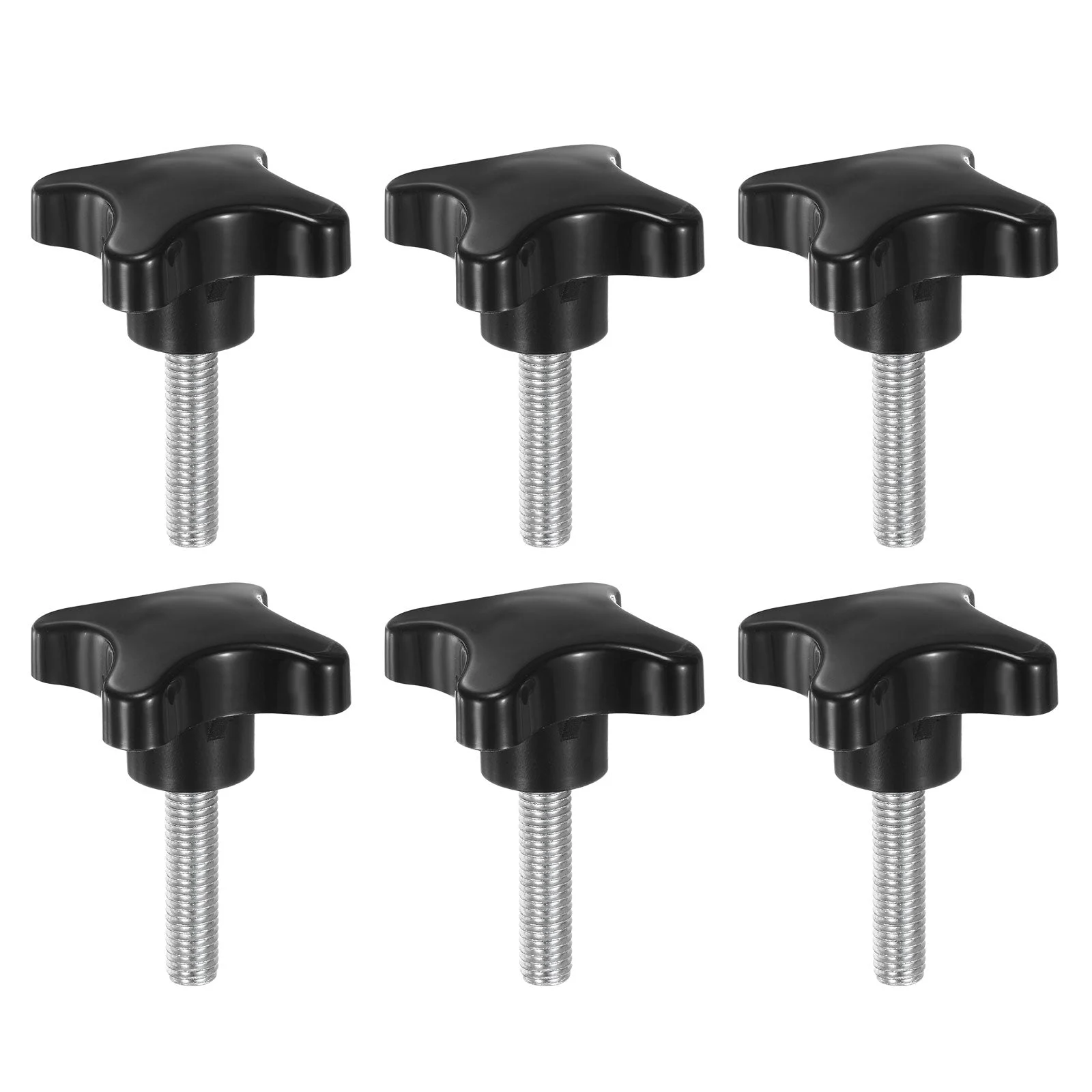 6pcs Star Knob M10 x 35mm Metric Threaded Stud 60mm 4-Point Head Clamping Screws