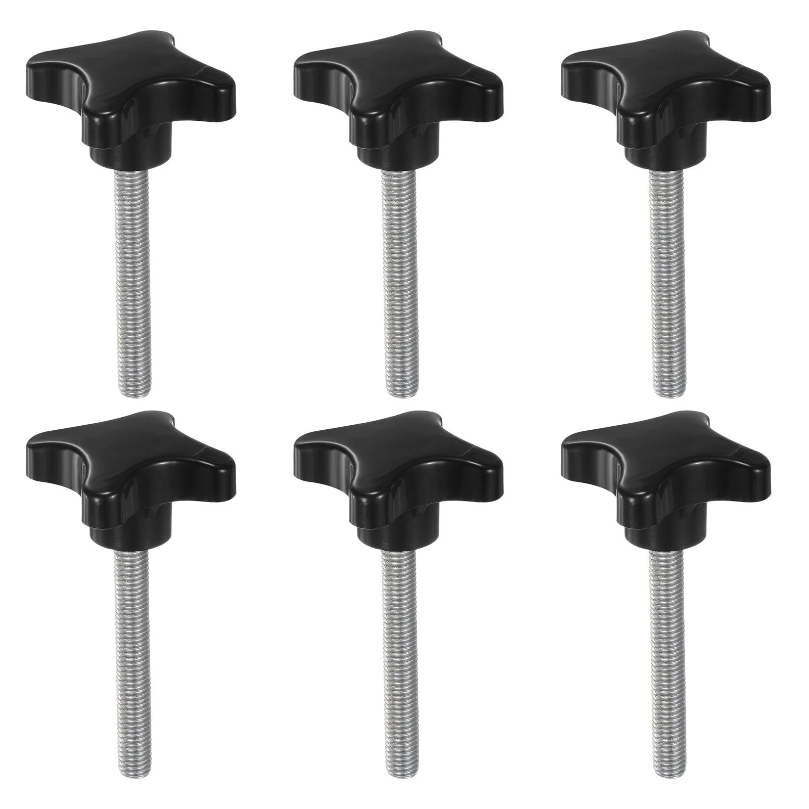 6pcs Star Knob M10 x 70mm Metric Threaded Stud 60mm 4-Point Head Clamping Screws
