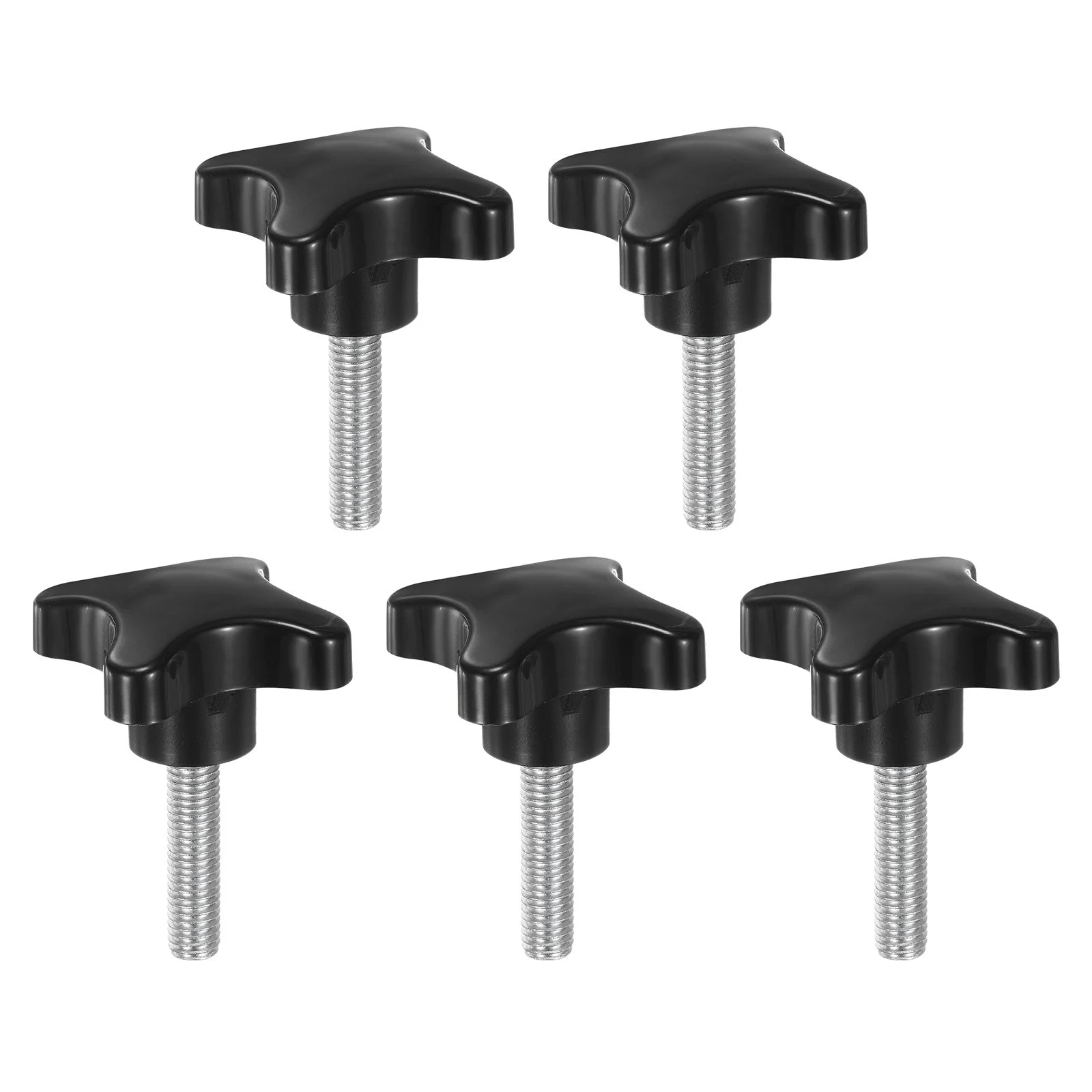 5pcs Star Knob M10 x 35mm Metric Threaded Stud 60mm 4-Point Head Clamping Screws