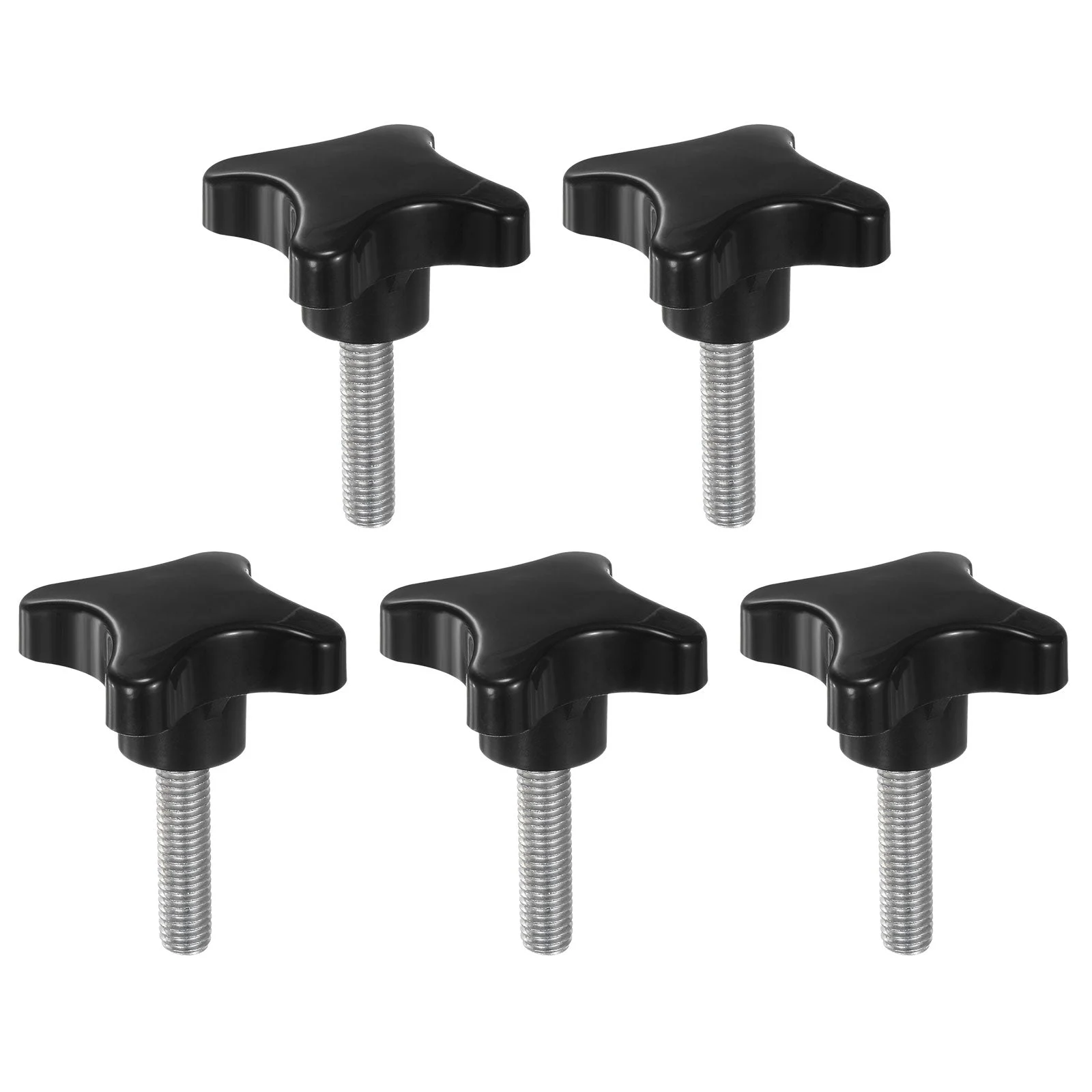 5pcs Star Knob M10 x 40mm Metric Threaded Stud 60mm 4-Point Head Clamping Screws