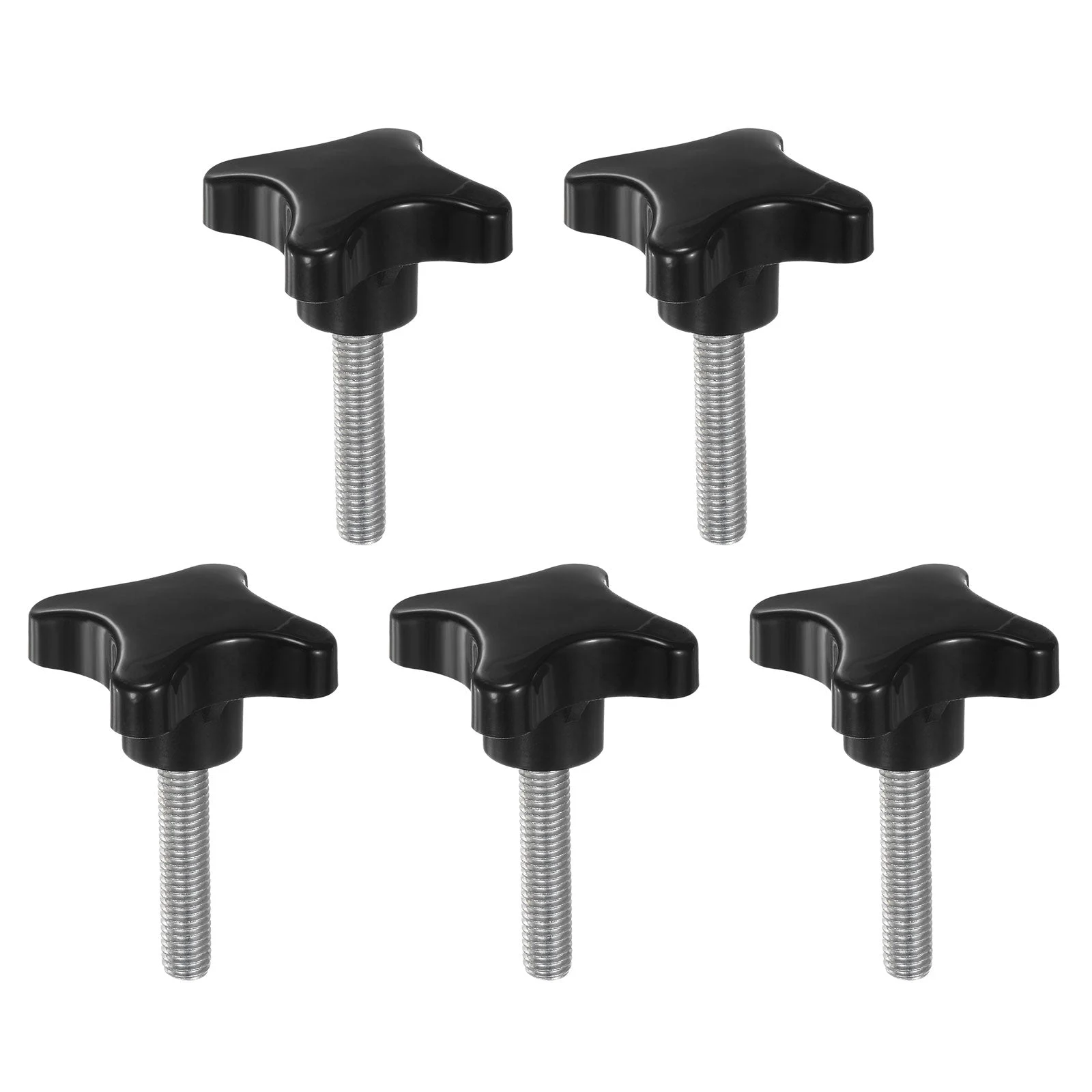 5pcs Star Knob M10 x 45mm Metric Threaded Stud 60mm 4-Point Head Clamping Screws