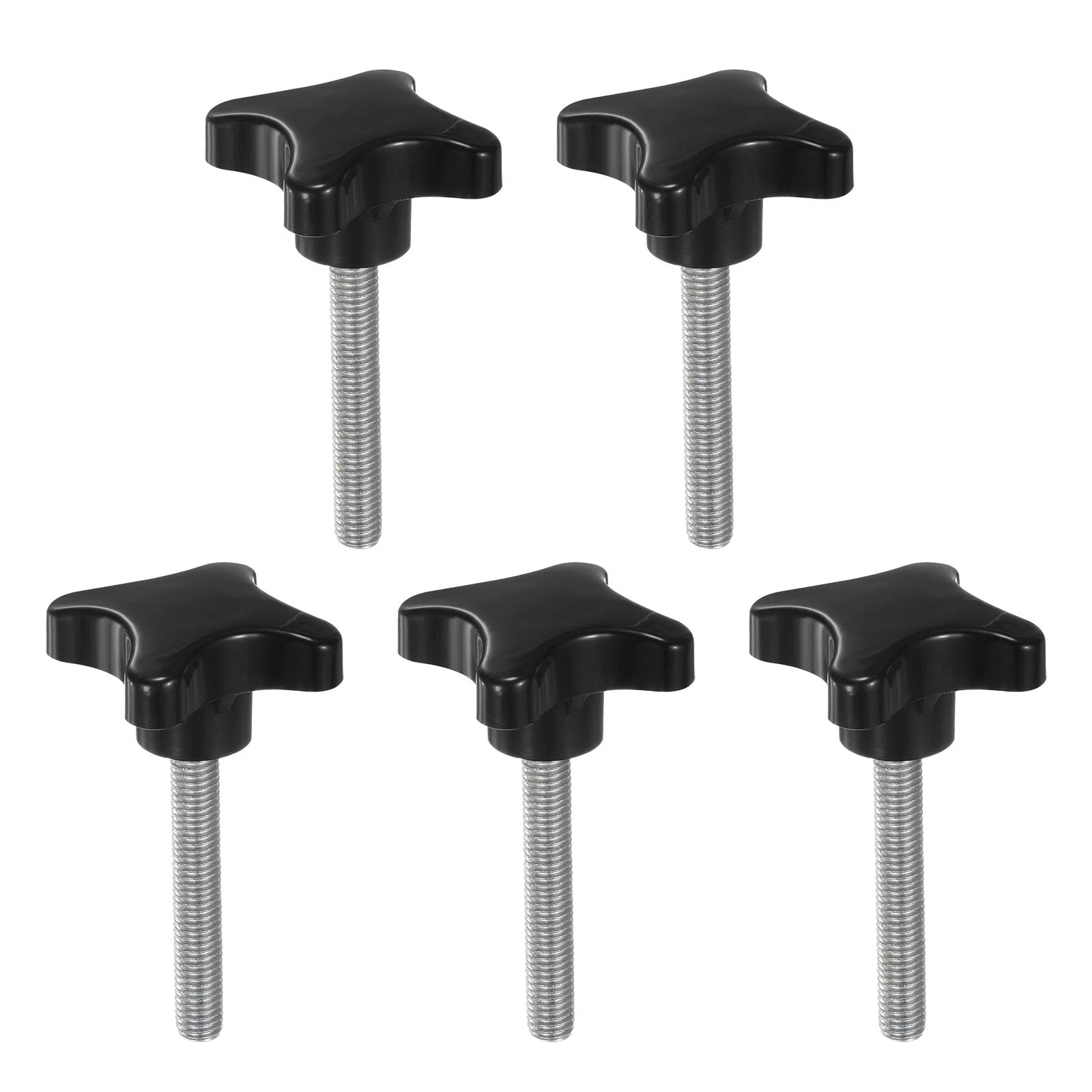5pcs Star Knob M10 x 60mm Metric Threaded Stud 60mm 4-Point Head Clamping Screws