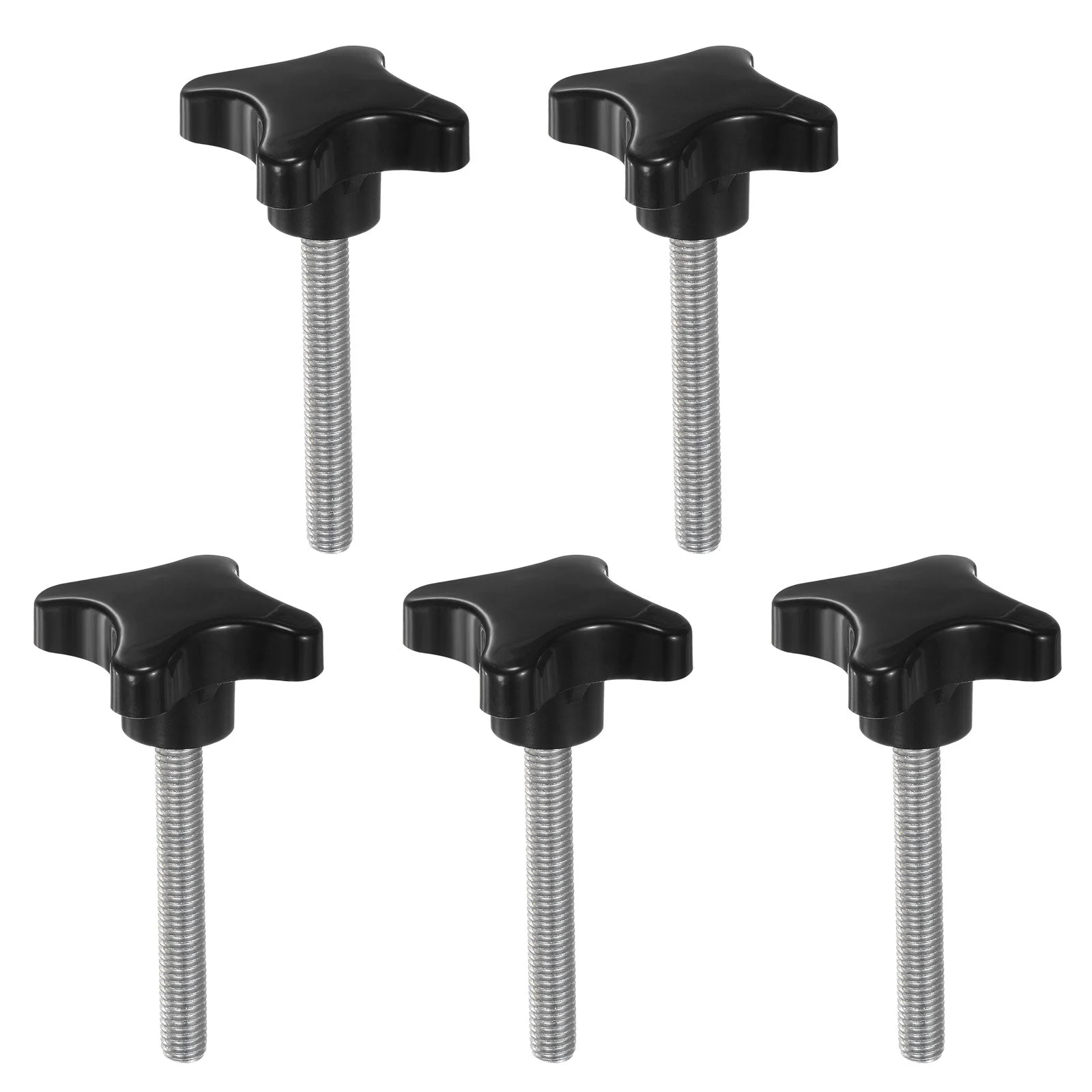 5pcs Star Knob M10 x 70mm Metric Threaded Stud 60mm 4-Point Head Clamping Screws