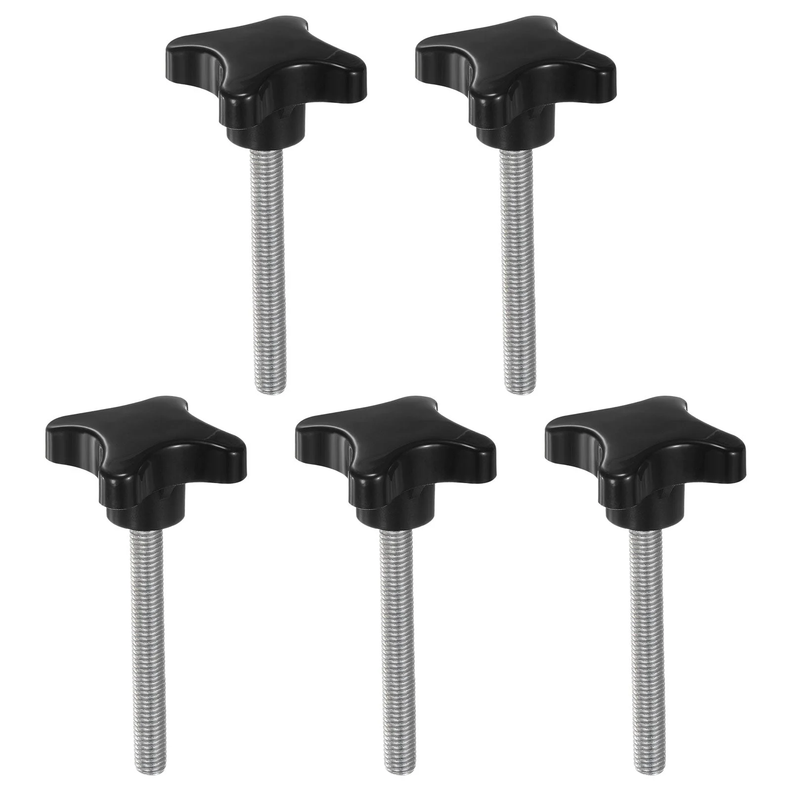 5pcs Star Knob M10 x 80mm Metric Threaded Stud 60mm 4-Point Head Clamping Screws