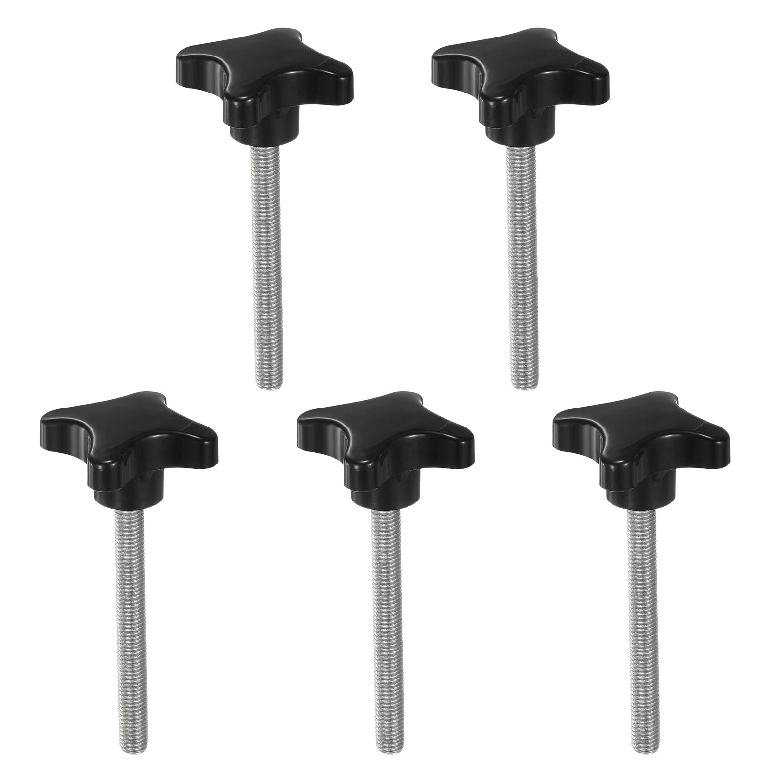5pcs Star Knob M10 x 90mm Metric Threaded Stud 60mm 4-Point Head Clamping Screws