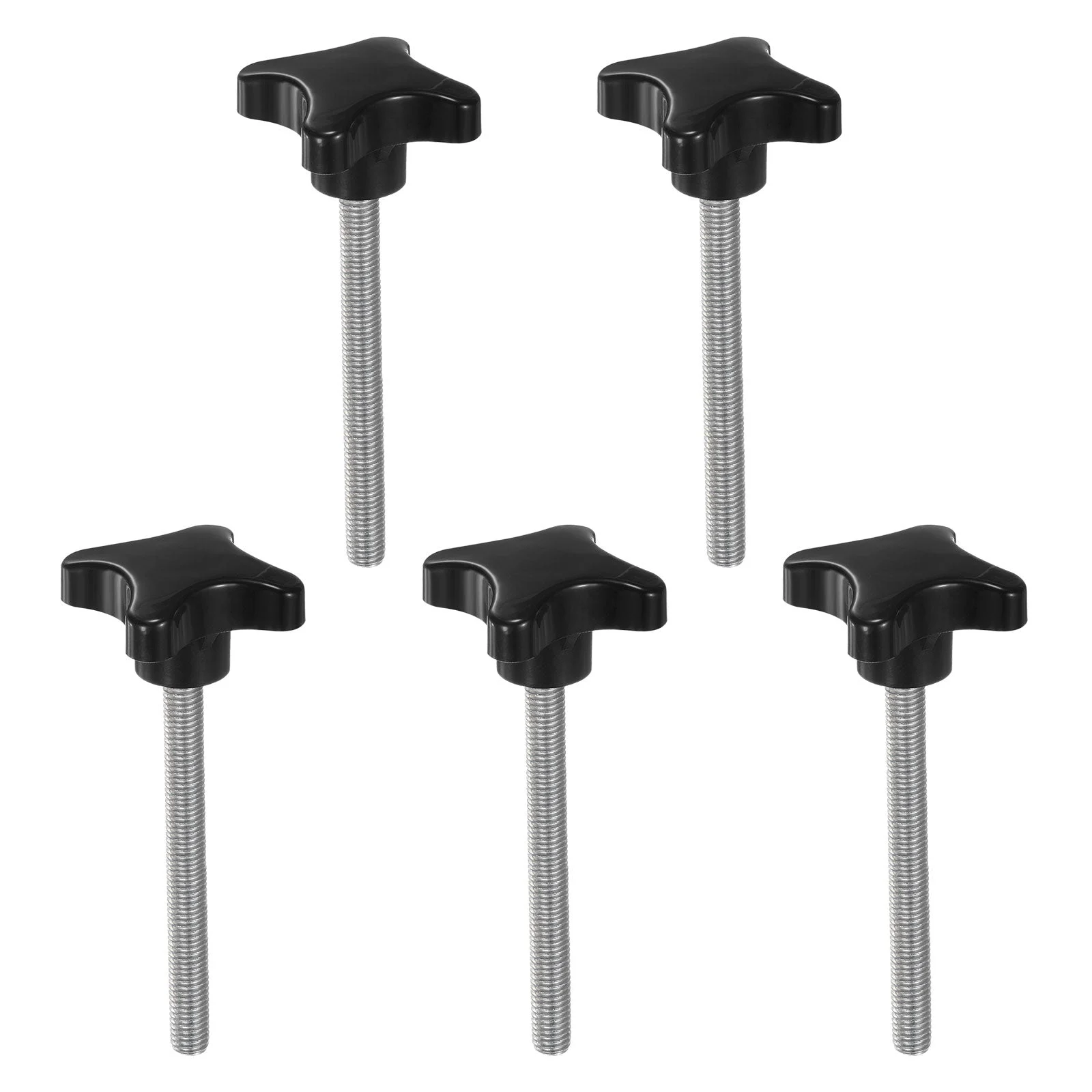 5pcs Star Knob M10 x 100mm Metric Threaded Stud 60mm 4-Point Head Clamping Screw