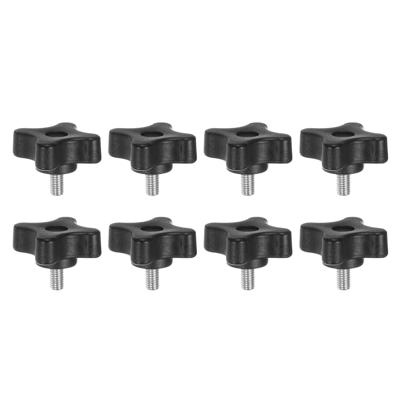 8pcs Star Knobs M5 x 10mm Metric Threaded Stud 32mm 4-Point Head Clamping Screws