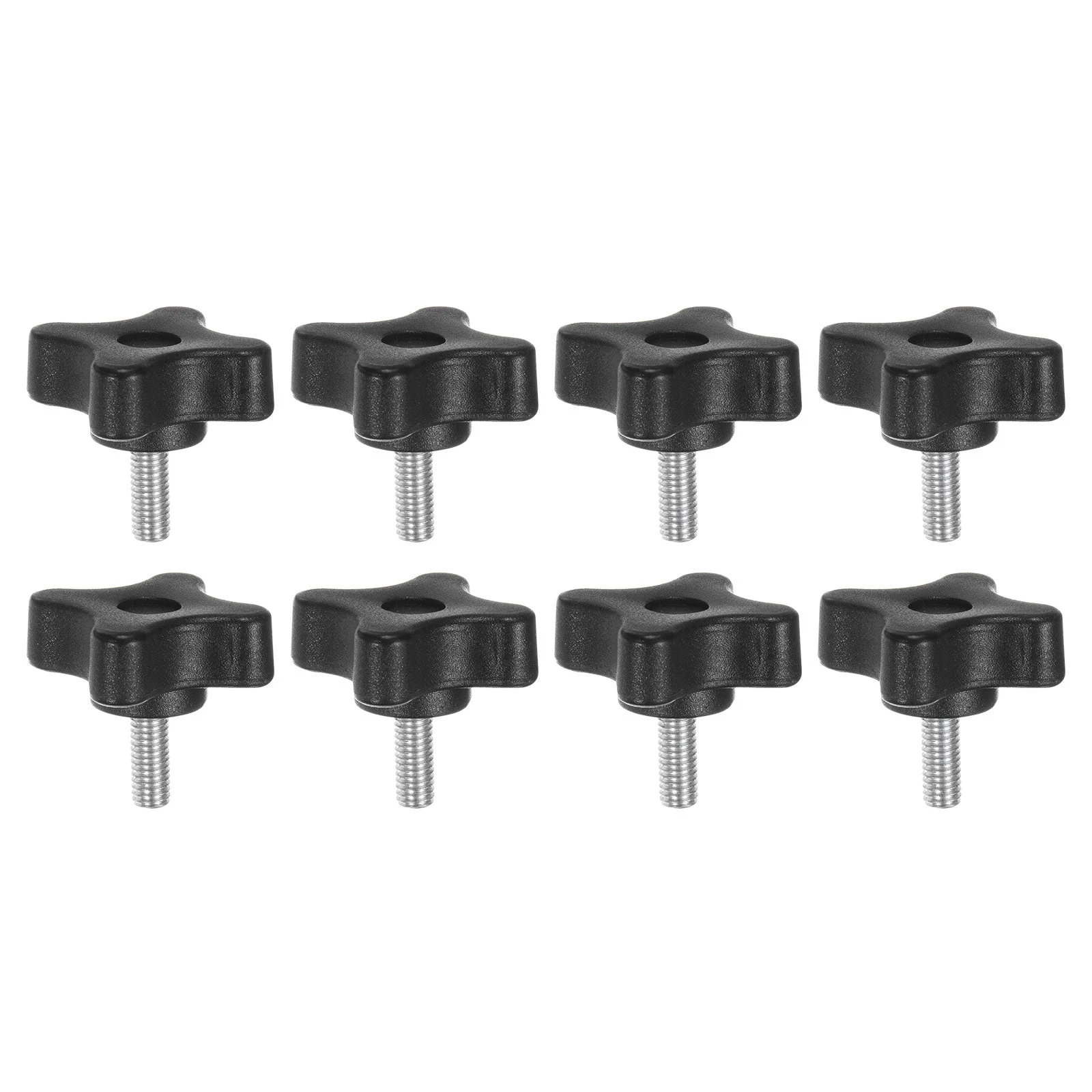 8pcs Star Knobs M5 x 14mm Metric Threaded Stud 32mm 4-Point Head Clamping Screws